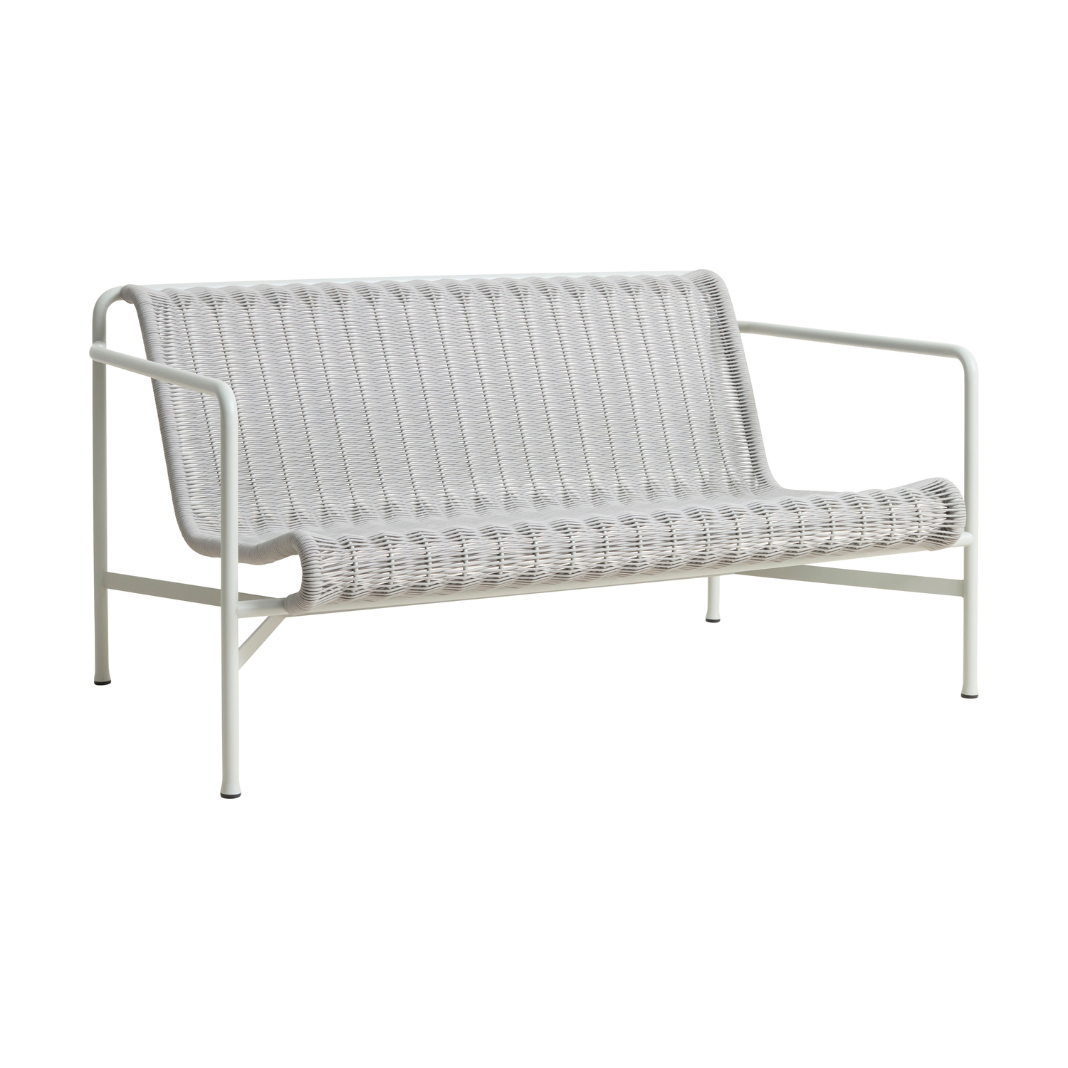 Hay Grey - 2-Seater Outdoor Sofa Palissade Cord - Rope In Recycled Polyester Fabric - Designer Ronan & Erwan Bouroullec