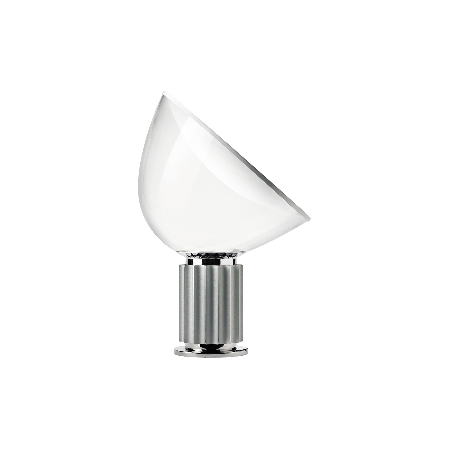 Flos Silver - Table Lamp Taccia - Mouth Blown Glass - Designer Pier Giacomo Castiglioni