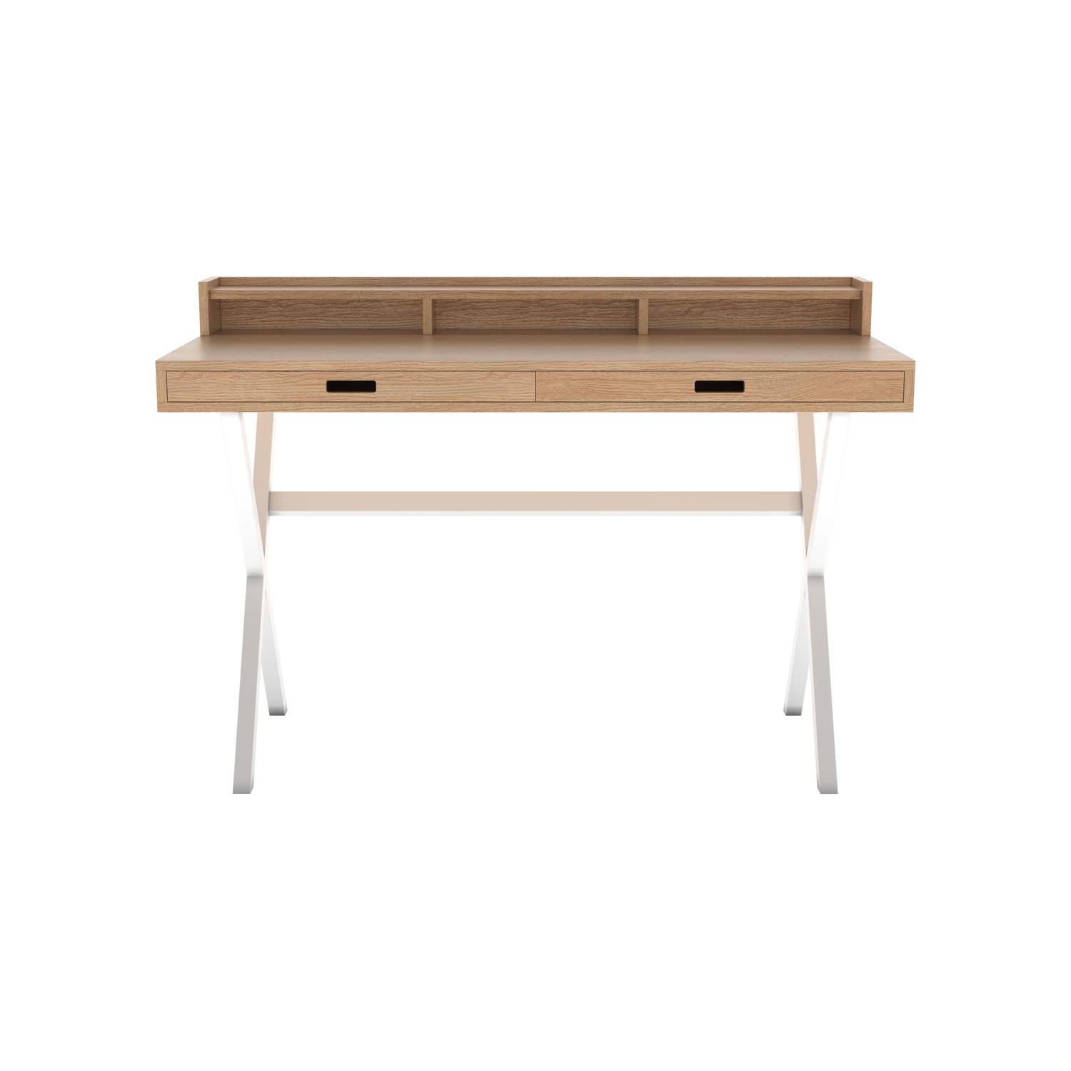 Hartô White - Desk - Natural Wood - Mdf Veneer Oak - Designer Florence Watine