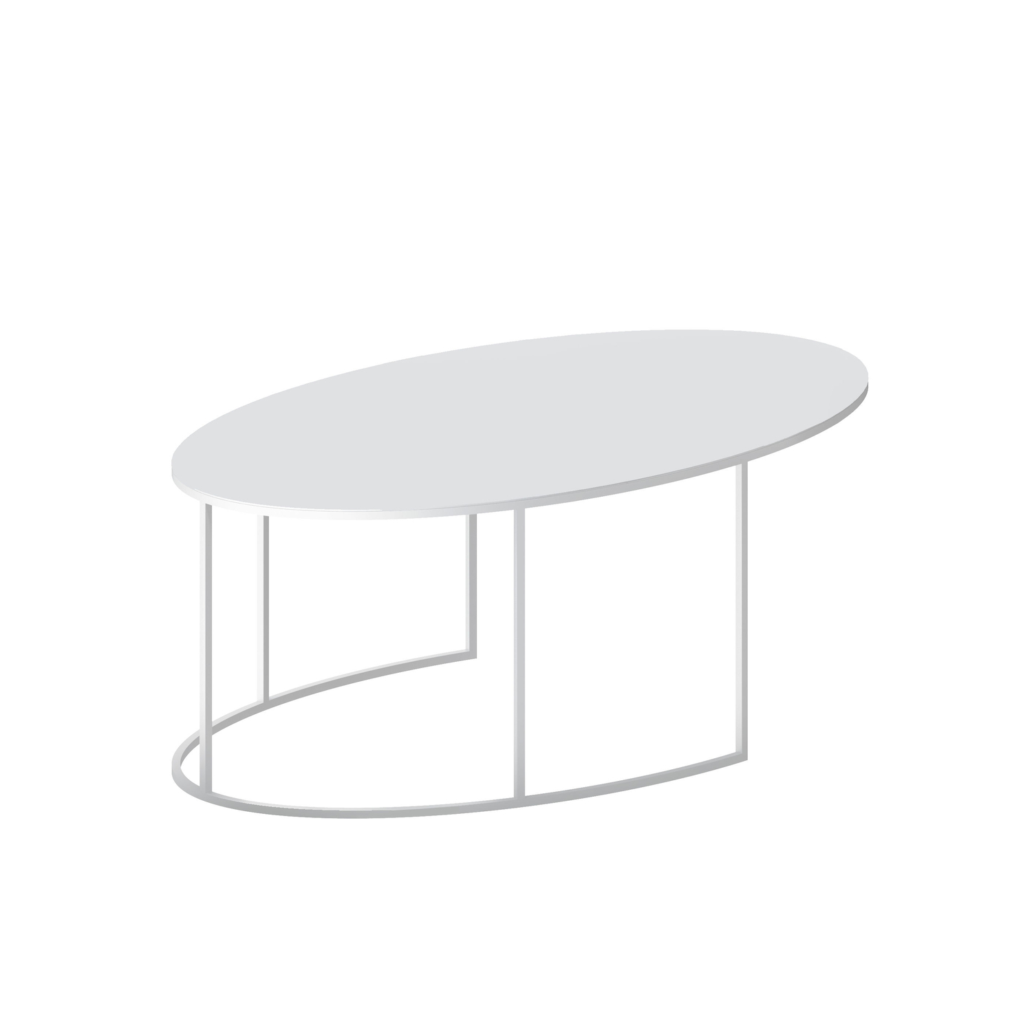 Zeus White - Coffee Table Tables Basses Slim Irony - Steel - Designer Maurizio Peregalli