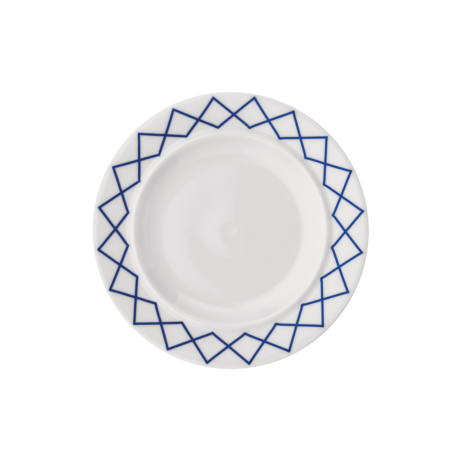 Alessi - Assiette à dessert La Bella Tavola - Bleu - Porcelaine fine - Designer Ettore Sottsass