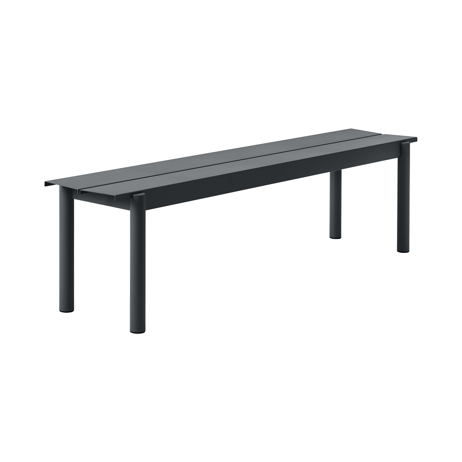 Muuto Black - Bench Linear - Powder-Coated Steel - Designer Thomas Bentzen