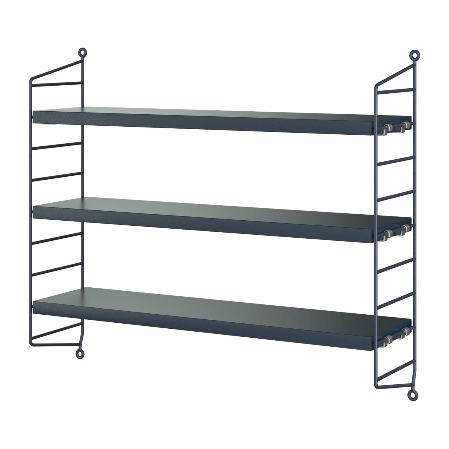 String Furniture Blue - Shelf String Pocket - Painted Mdf - Designer Nils Strinning