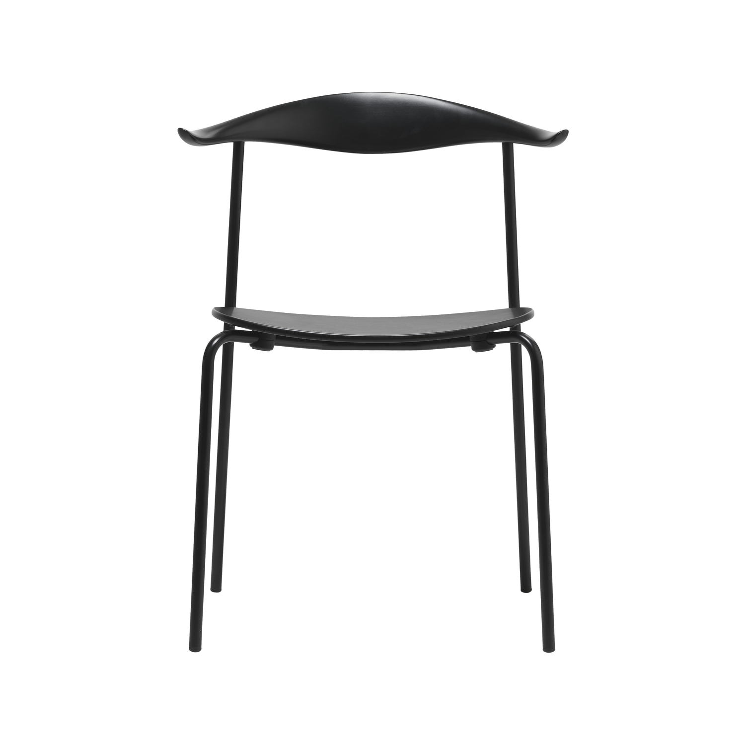 Carl Hansen & Son Black - Stacking Chair Wegner - Painted Beech Plywood - Designer Hans J. Wegner