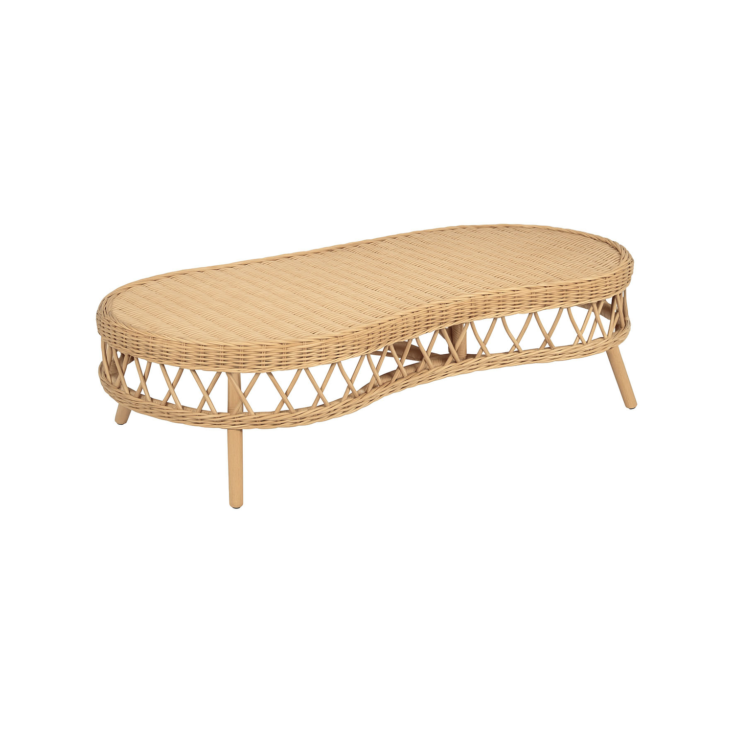 Popus Editions Beige - Coffee Table Luna - Rattan