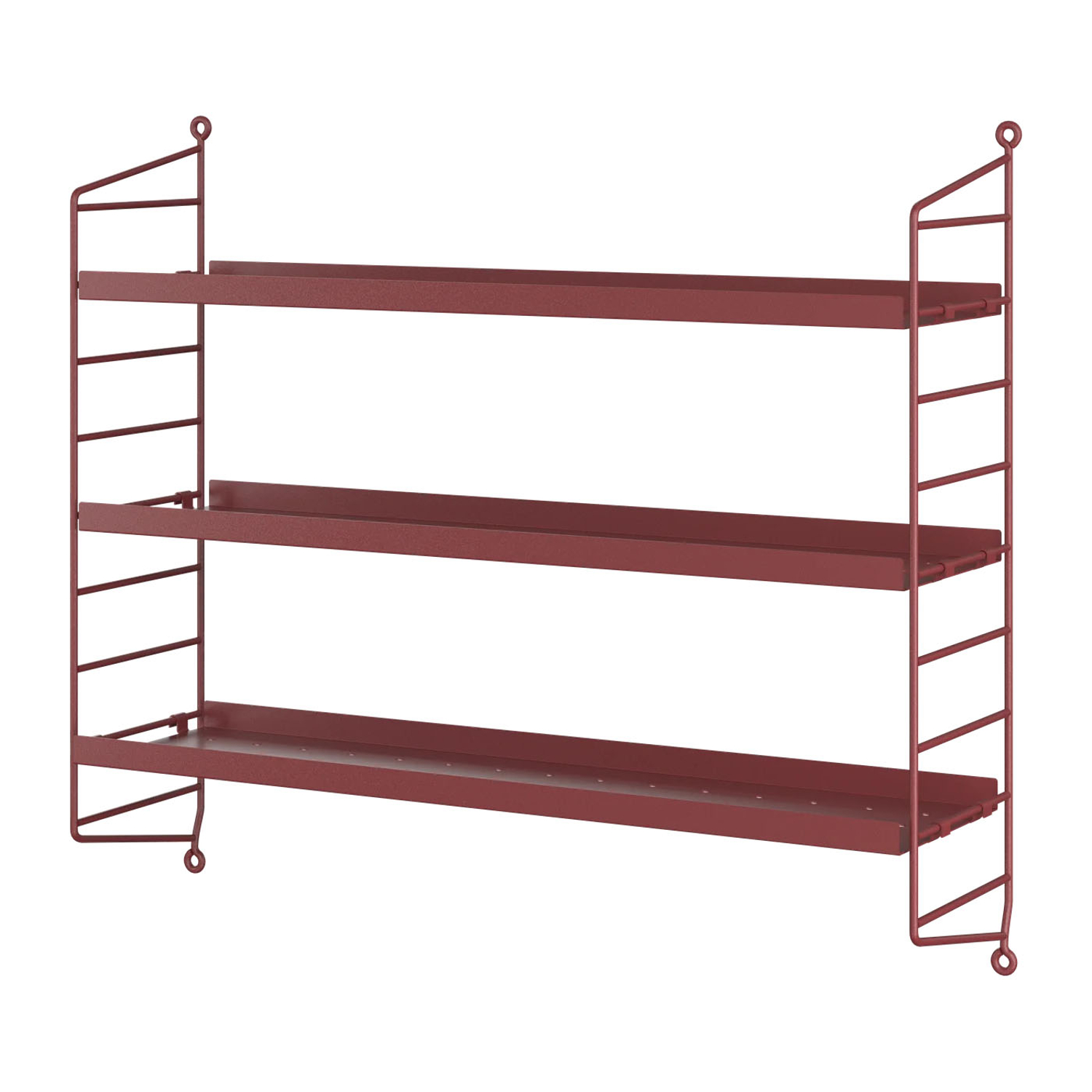 String Furniture - Shelf String Pocket - Red - Lacquered Steel - Designer Nils Strinning