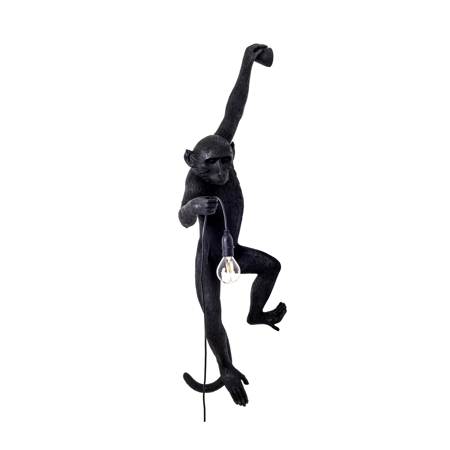 Seletti Black - Outdoor Wall Lamp With Socket Animaux - Resin - Designer Marcantonio
