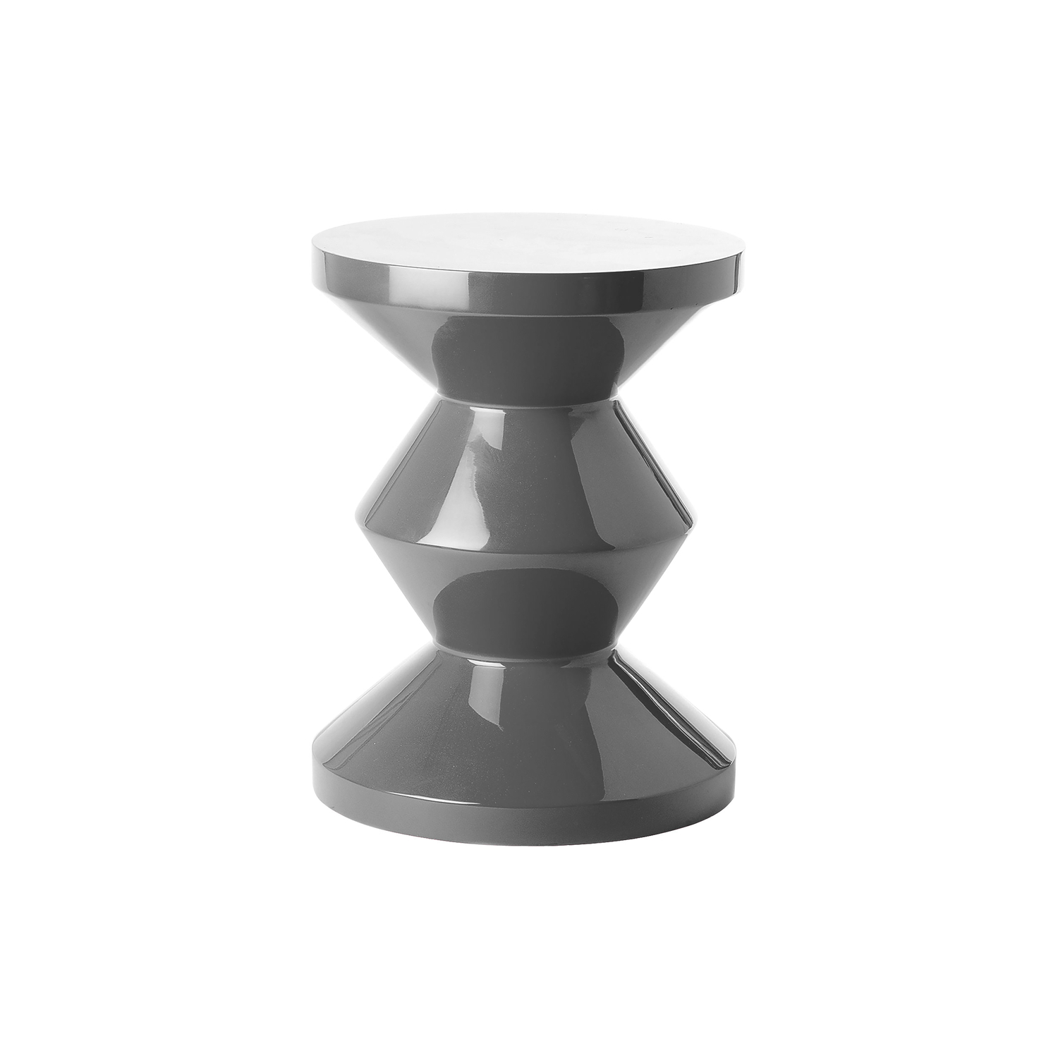 Pols Potten - Stool Zig Zag - Grey - Lacquered Polyester - Designer Pols Potten Studio