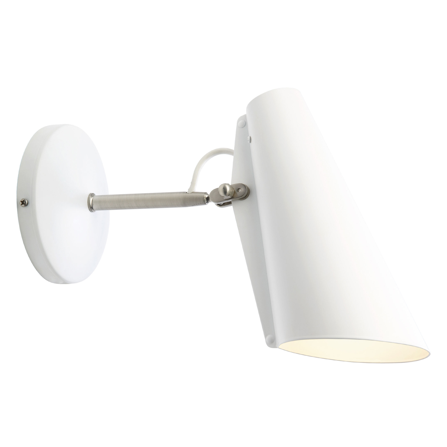 Northern Light/White - Wall With Plug Birdy - Painted Aluminium - Designer Birger Dahl