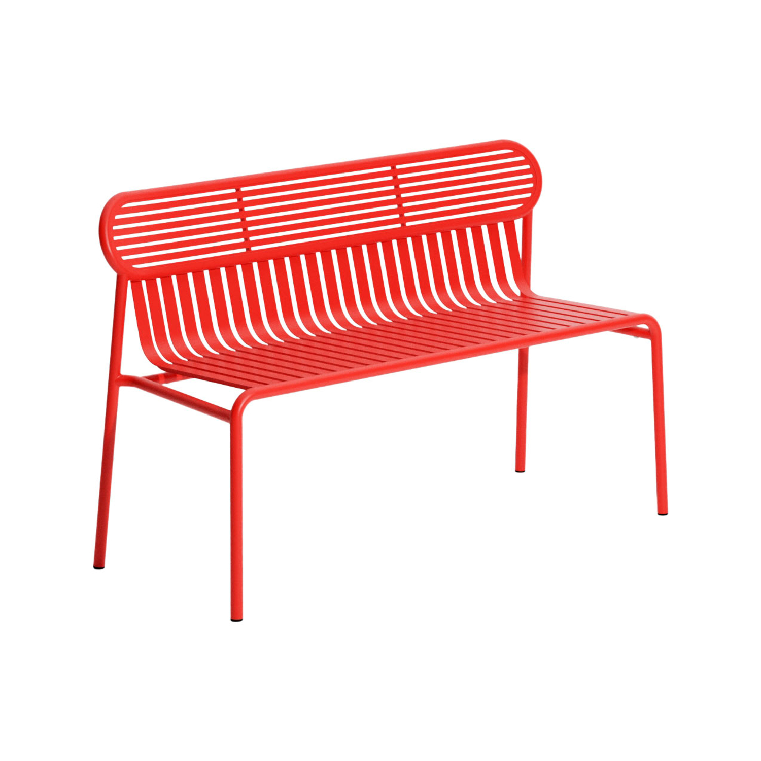 Petite Friture Red - Bench With Backrest Week-End - Aluminium - Designer Studio Brichetziegler