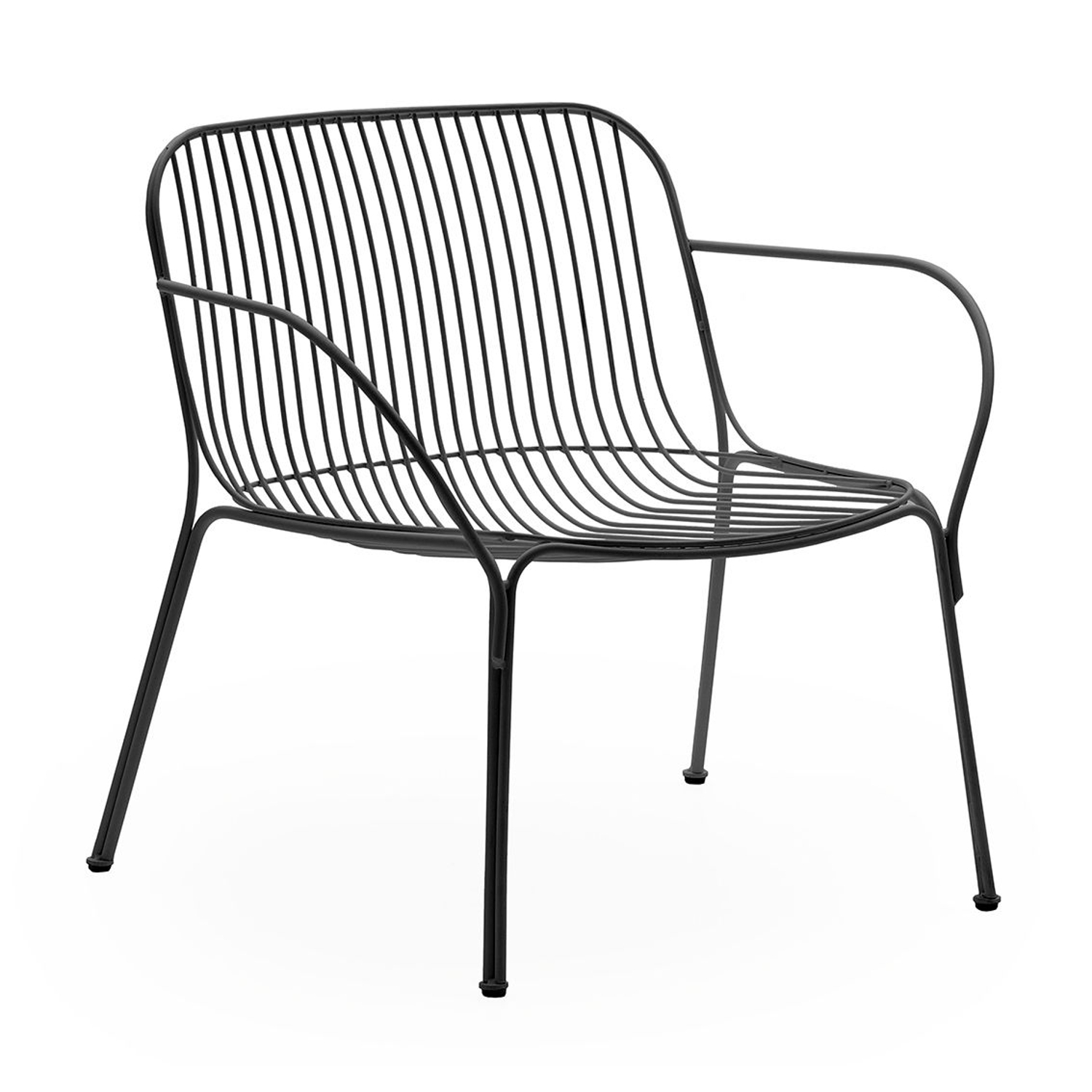 Kartell Black - Low Armchair Hiray - Painted Galvanized Steel - Designer Ludovica & Roberto Palomba