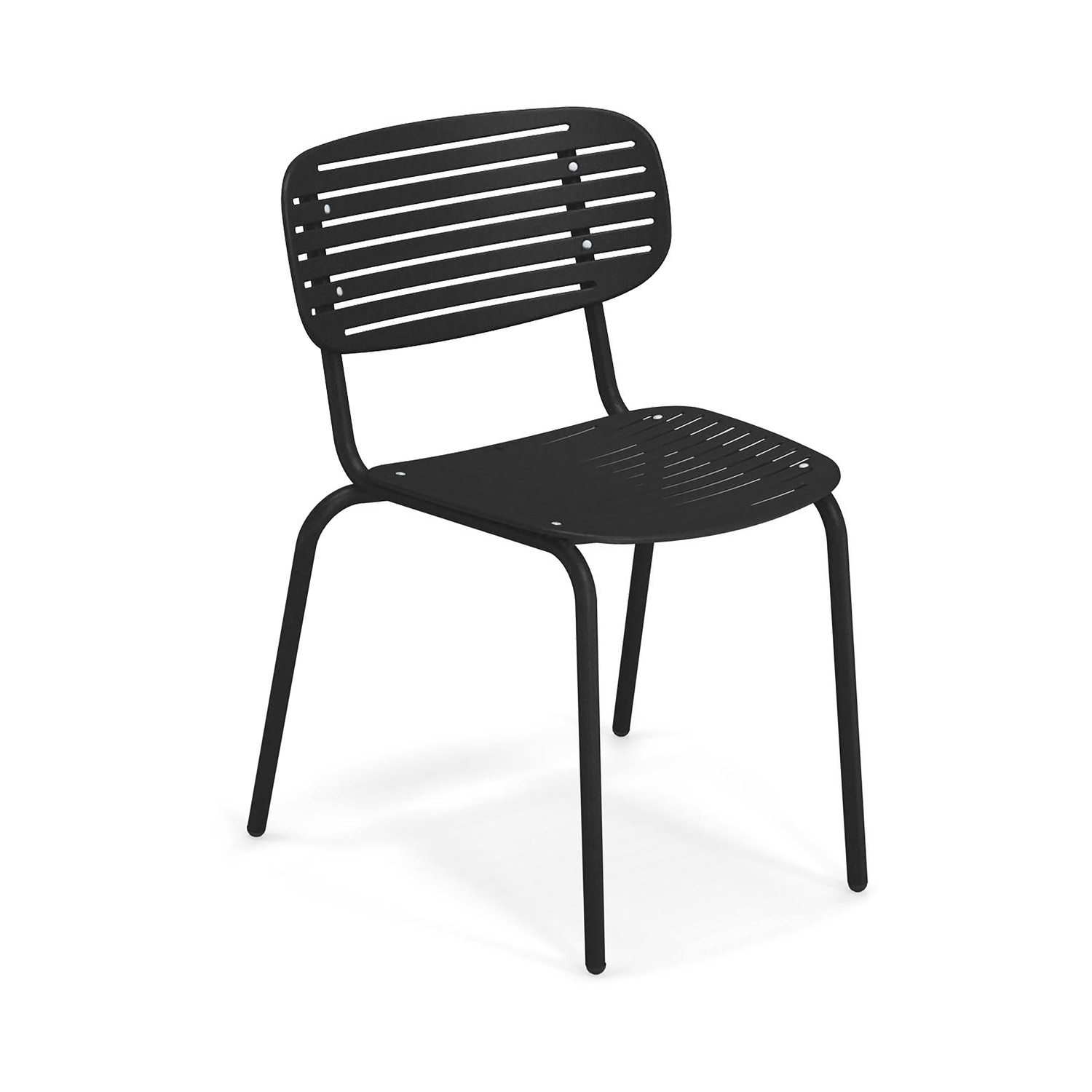 Emu Black - Stacking Chair Mom - Varnished Steel - Designer Florent Coirier