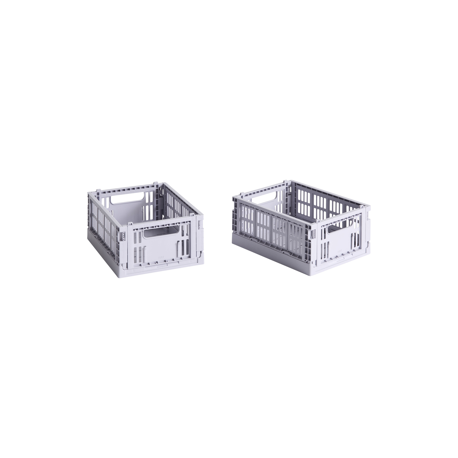 Hay Purple - Set Of 2 Baskets Colour Crate - Recycled Polypropylene - Designer Studio