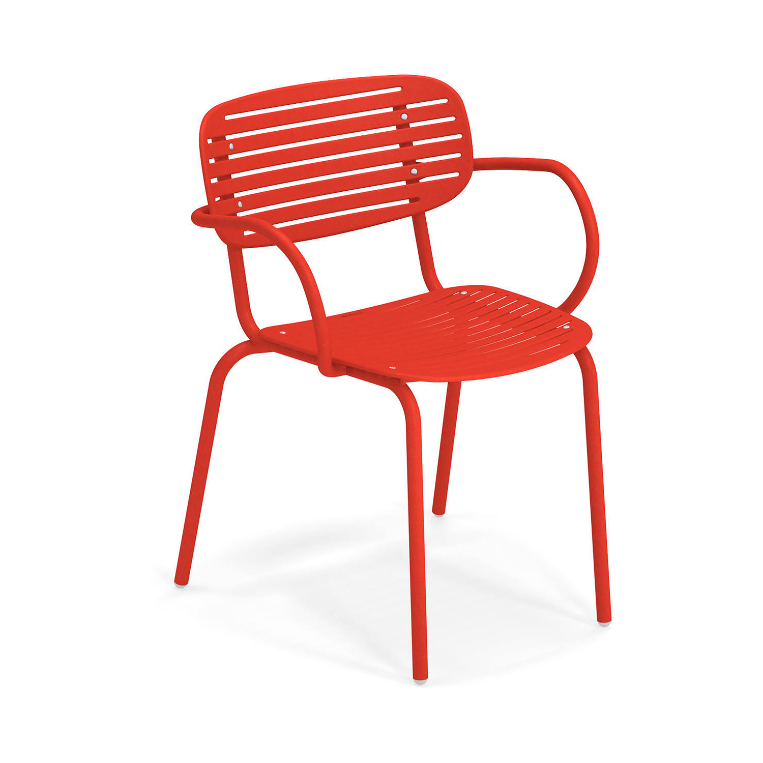 Emu Red - Stackable Armchair Mom - Varnished Steel - Designer Florent Coirier