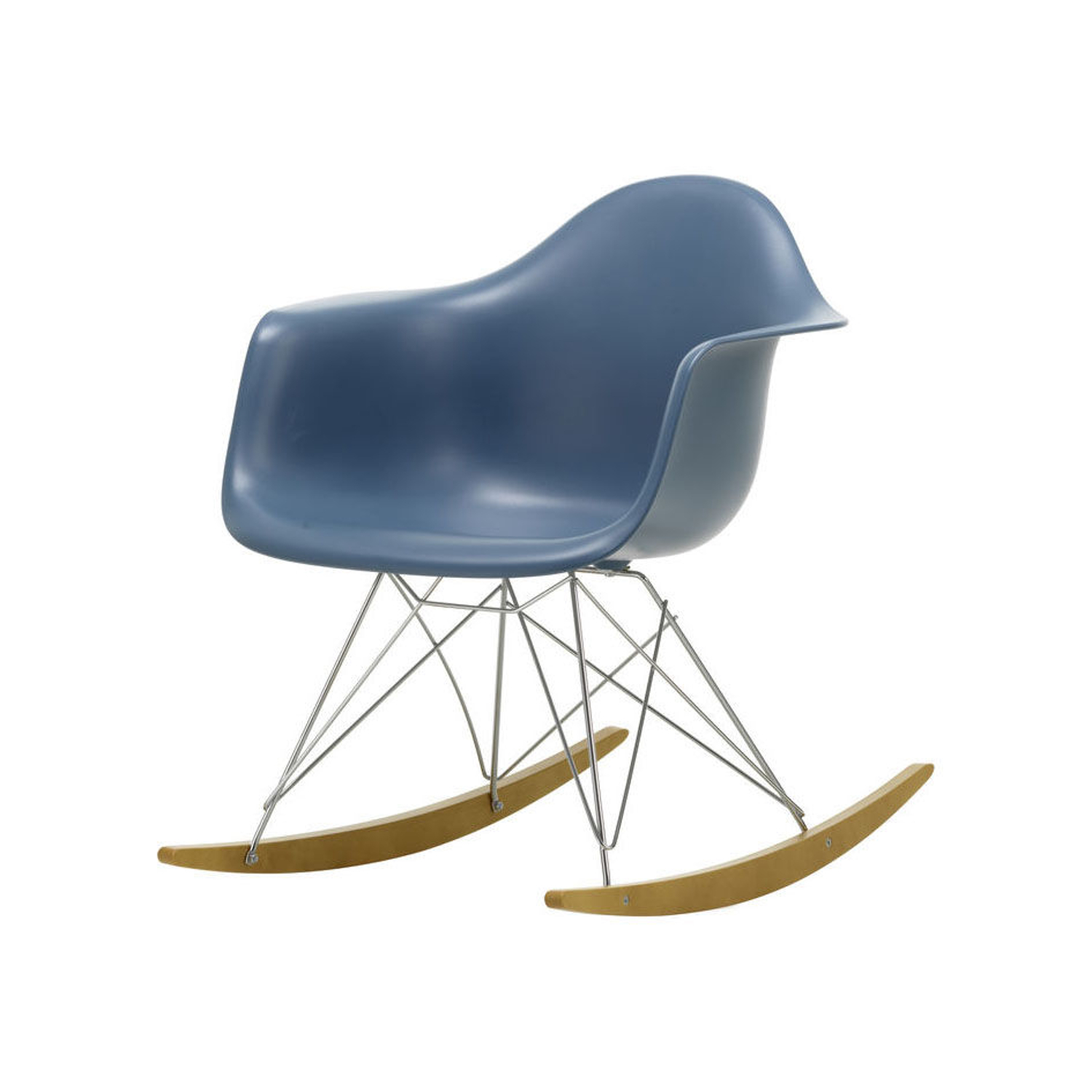 Vitra Blue - Rocking Chair Eames Plastic - Post-Consumer Recycled Plastic - Designer Charles & Ray Eames