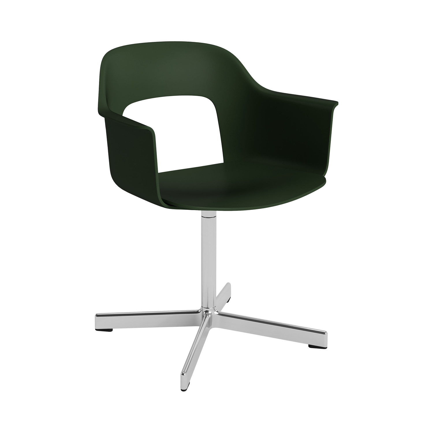 Hay Green - Swivel Armchair Layout - Post-Consumer Recycled Polypropylene - Designer Julien Renault