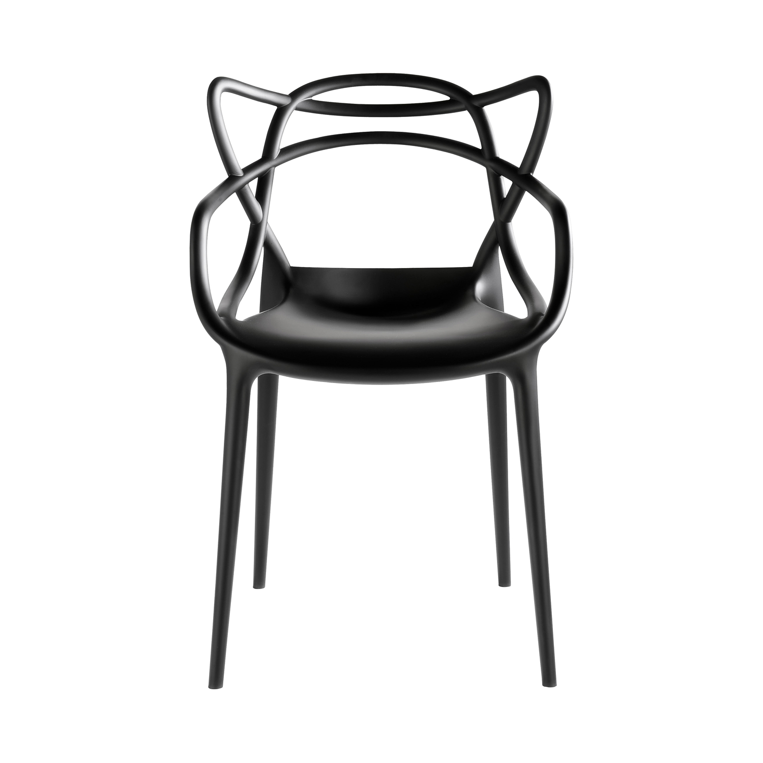Kartell Black - Stacking Chair Masters - Recycled Thermoplastic Technopolymer - Designer Philippe Starck With Eugeni Quitllet