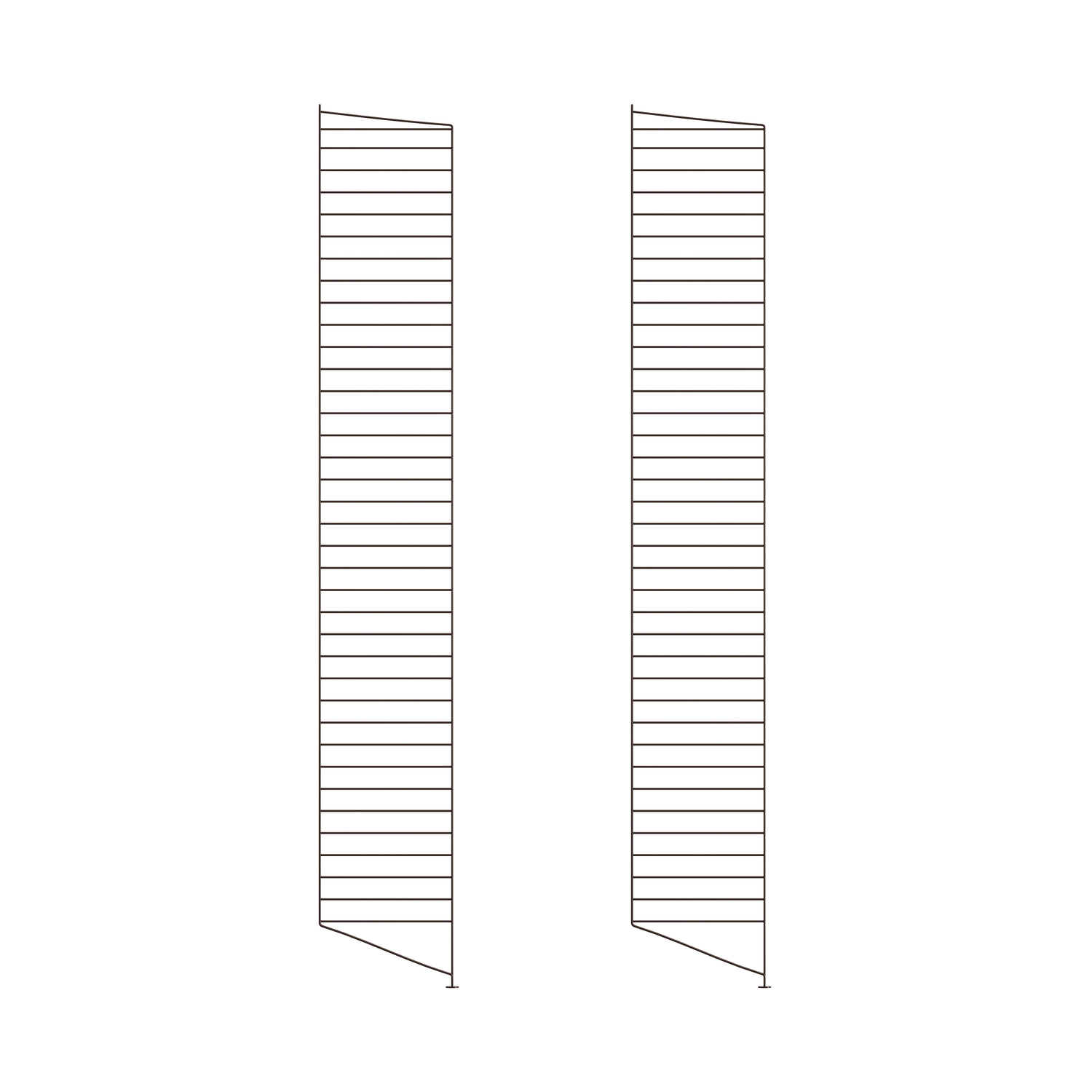 String Furniture Brown - Set Of 2 - H 200 X D 30 Cm String System - Lacquered Steel - Designer Nils Strinning