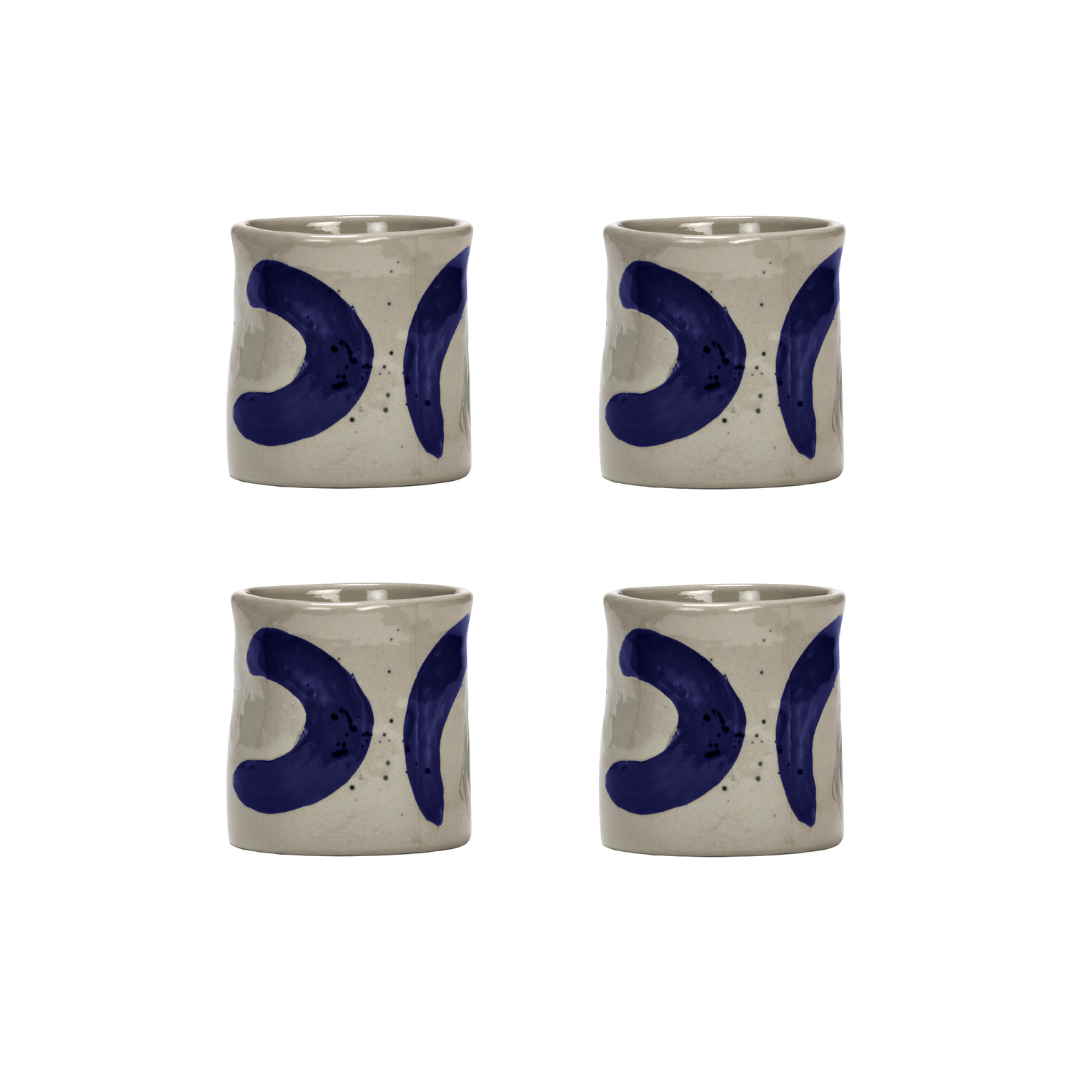 Serax Blue - Set Of 4 - Hand-Painted Sophia - Sandstone - Designer Marie Michielssen