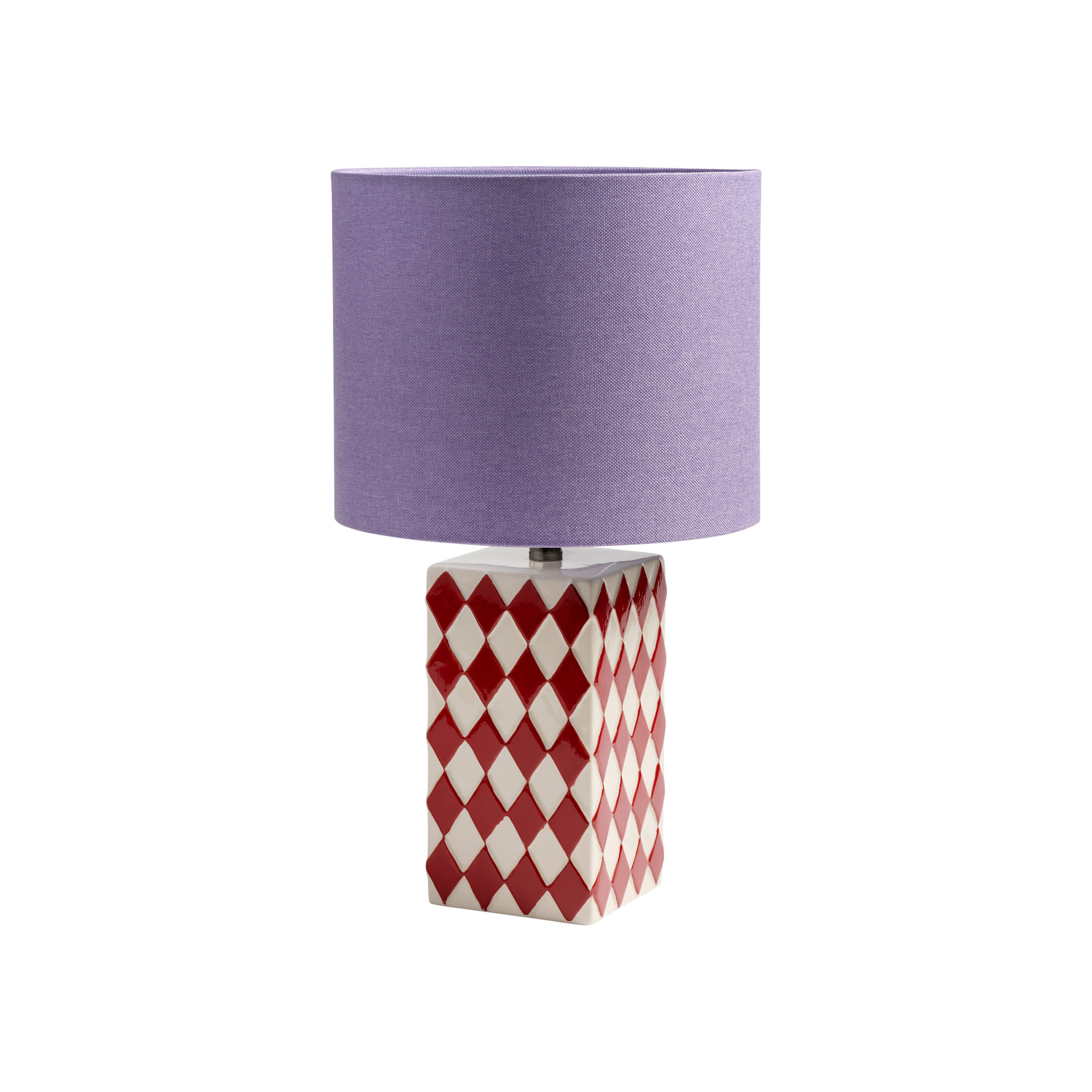 Klevering Purple & - Table Lamp Grid - Sandstone