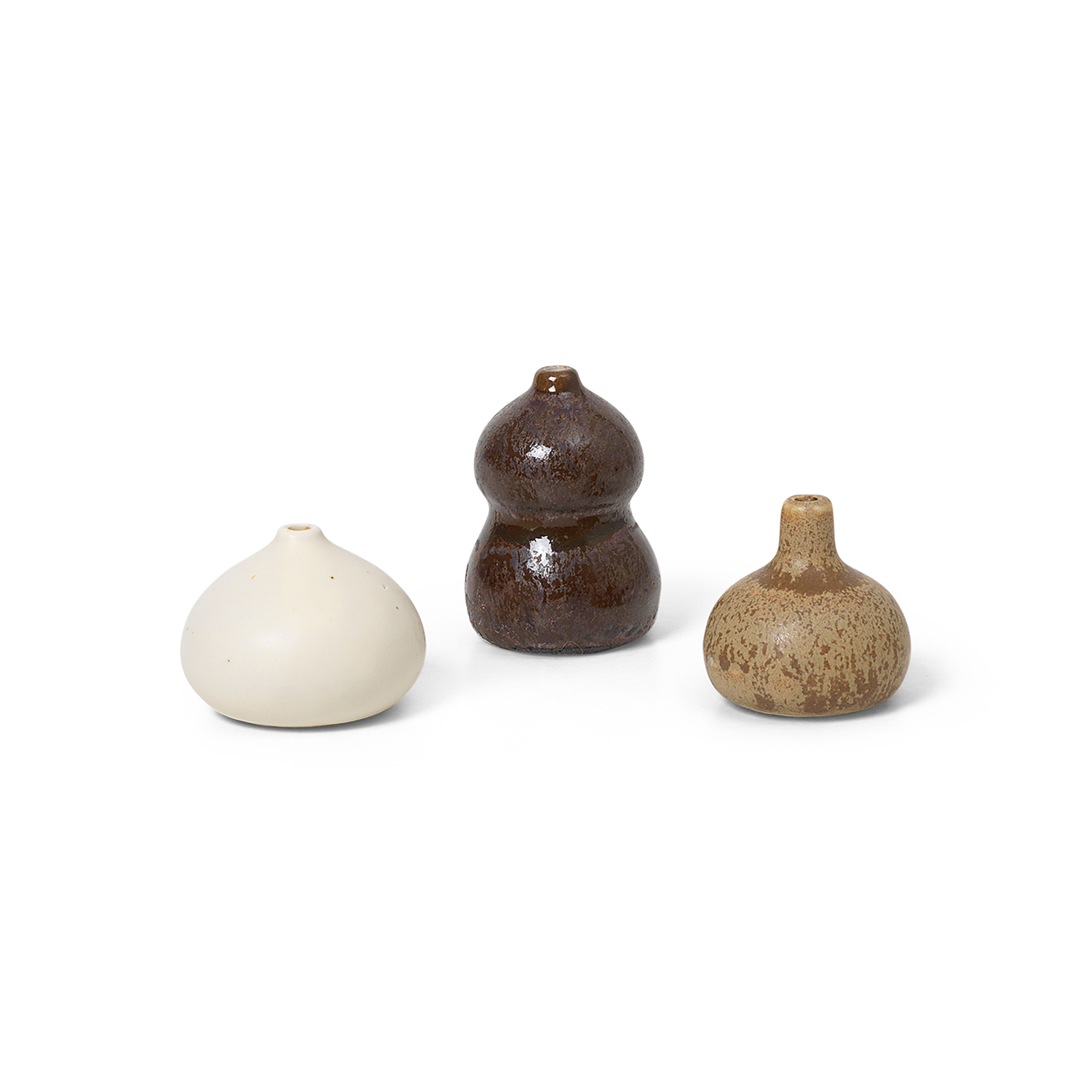 Ferm Living - Set Of 3 Mini Vases Vases - Multicoloured - Ceramic