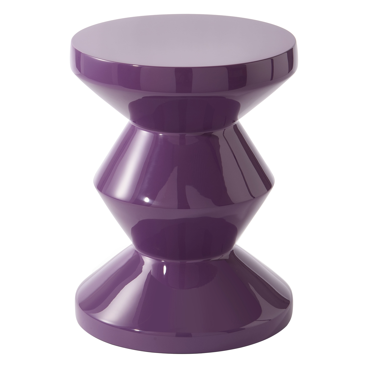 Polspotten Purple - Stool Zig Zag - Lacquered Polyester