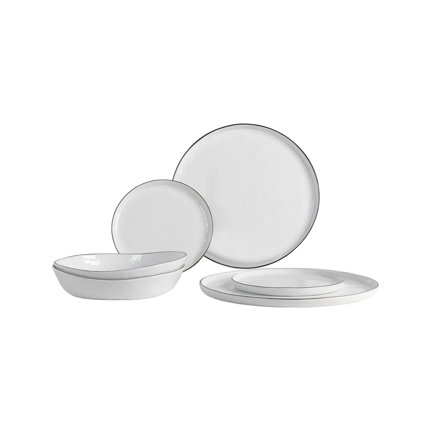 Broste Copenhagen White - Tableware Set Salt - Enamelled China