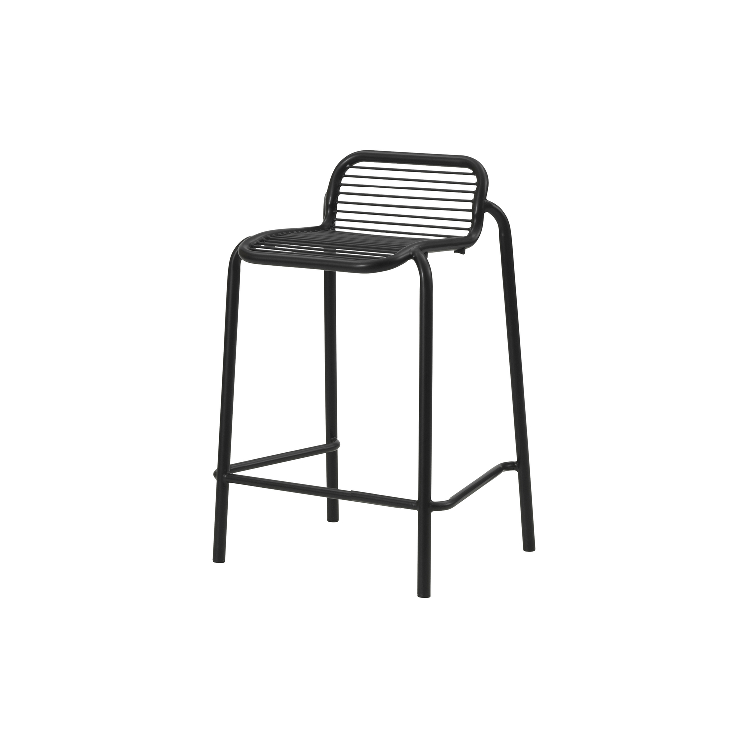 Normann Copenhagen Black - Bar Stool Vig - Powder Coated Steel - Designer Simon Legald