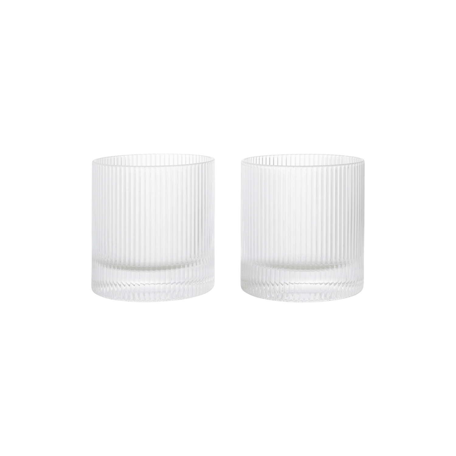 Ferm Living Light/Grey - Set Of 2 - 25 Cl Ripple - Transparent - Mouth Blown Glass