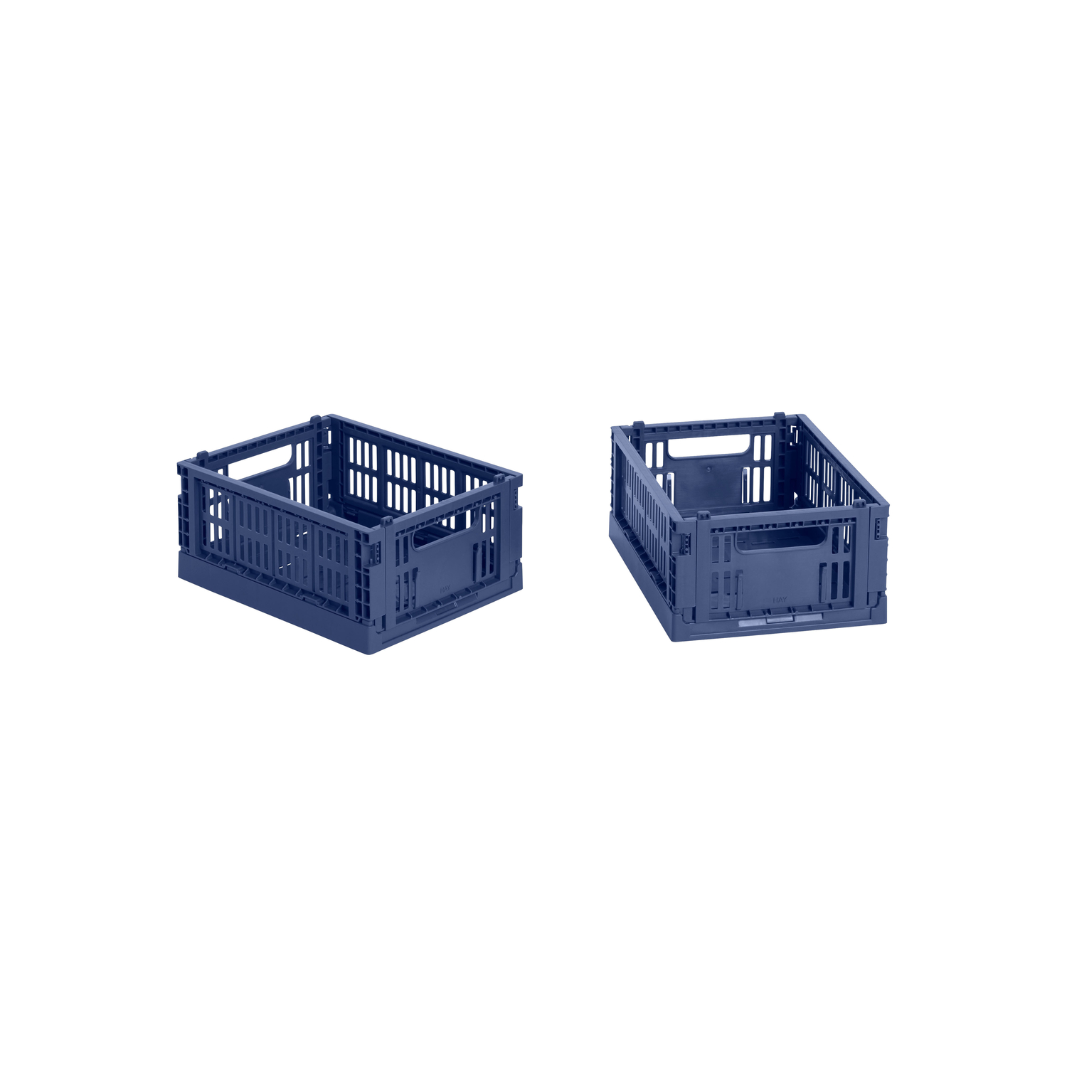 Hay Blue - Set Of 2 Baskets Colour Crate - Recycled Polypropylene - Designer Studio
