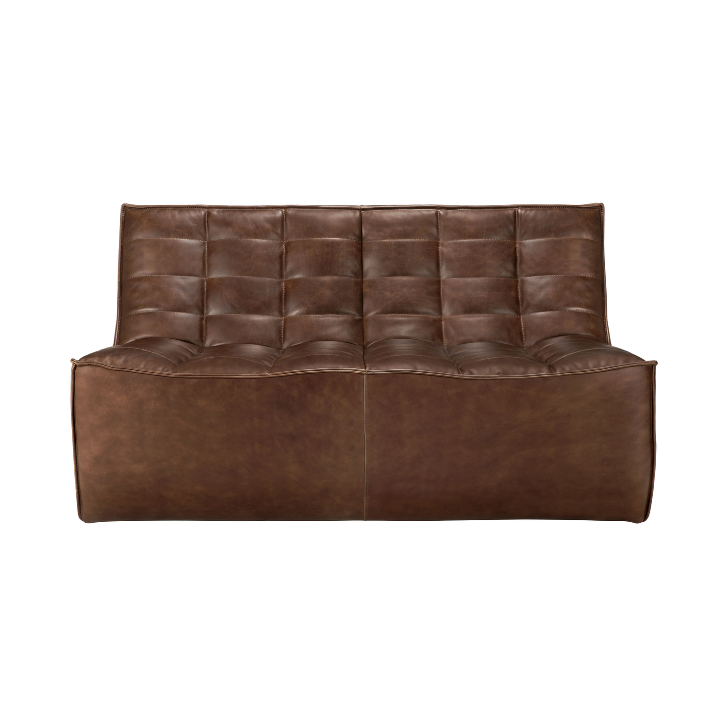 Ethnicraft - Canapé 2 places N701 - Marron - Mousse PU haute densité - Designer Jacques Deneef