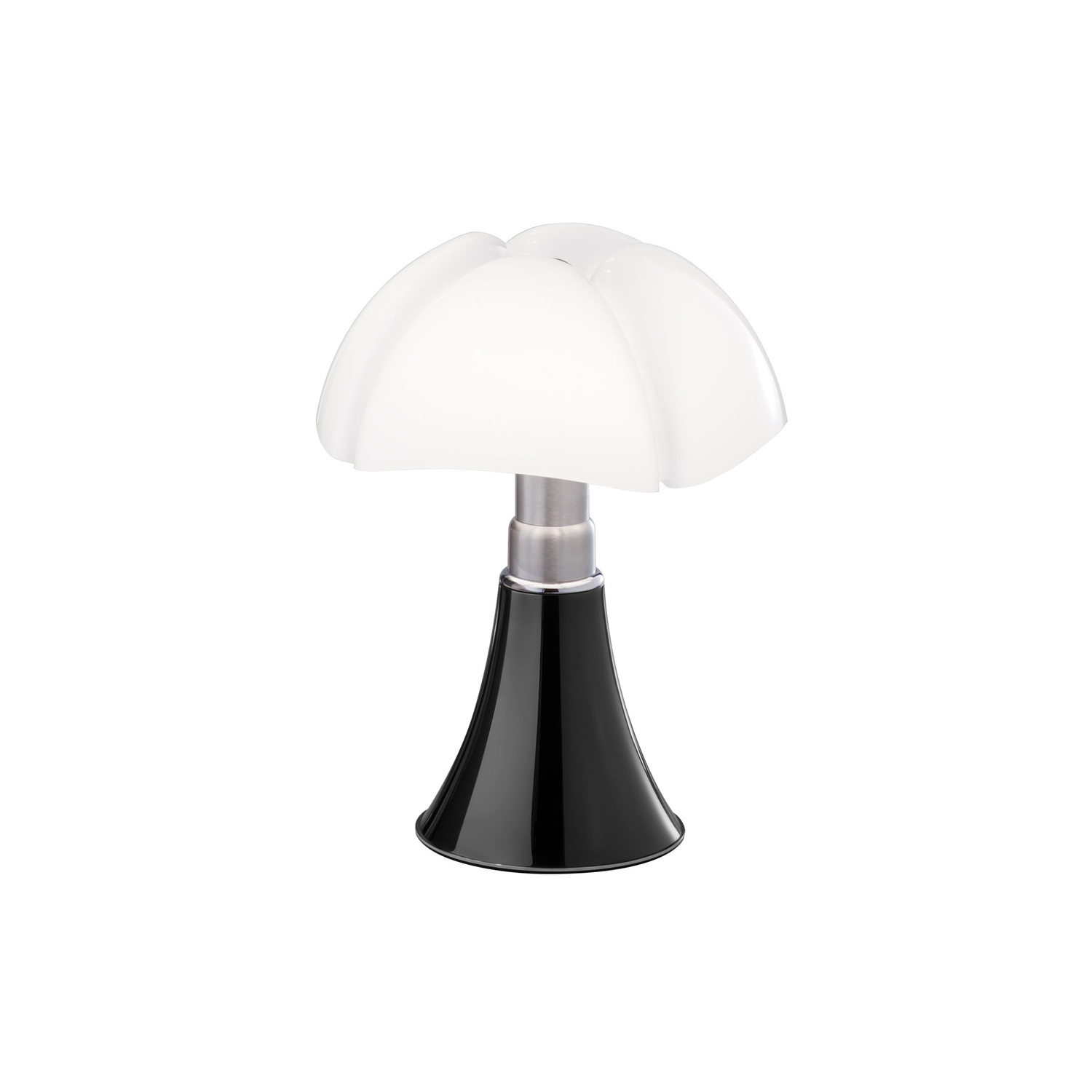 Martinelli Luce Brown - Table Lamp Pipistrello - Brushed Stainless Steel - Designer Gae Aulenti