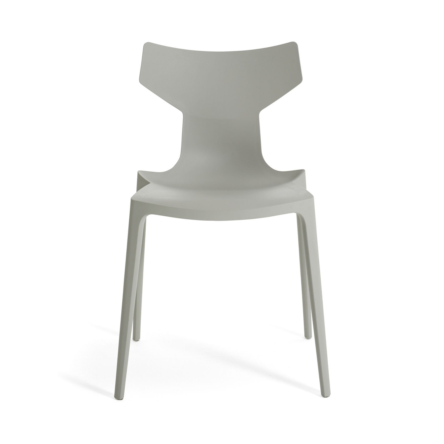 Kartell Grey - Stacking Chair Re-Chair - Recycled Thermoplastic Technopolymer - Designer Antonio Citterio