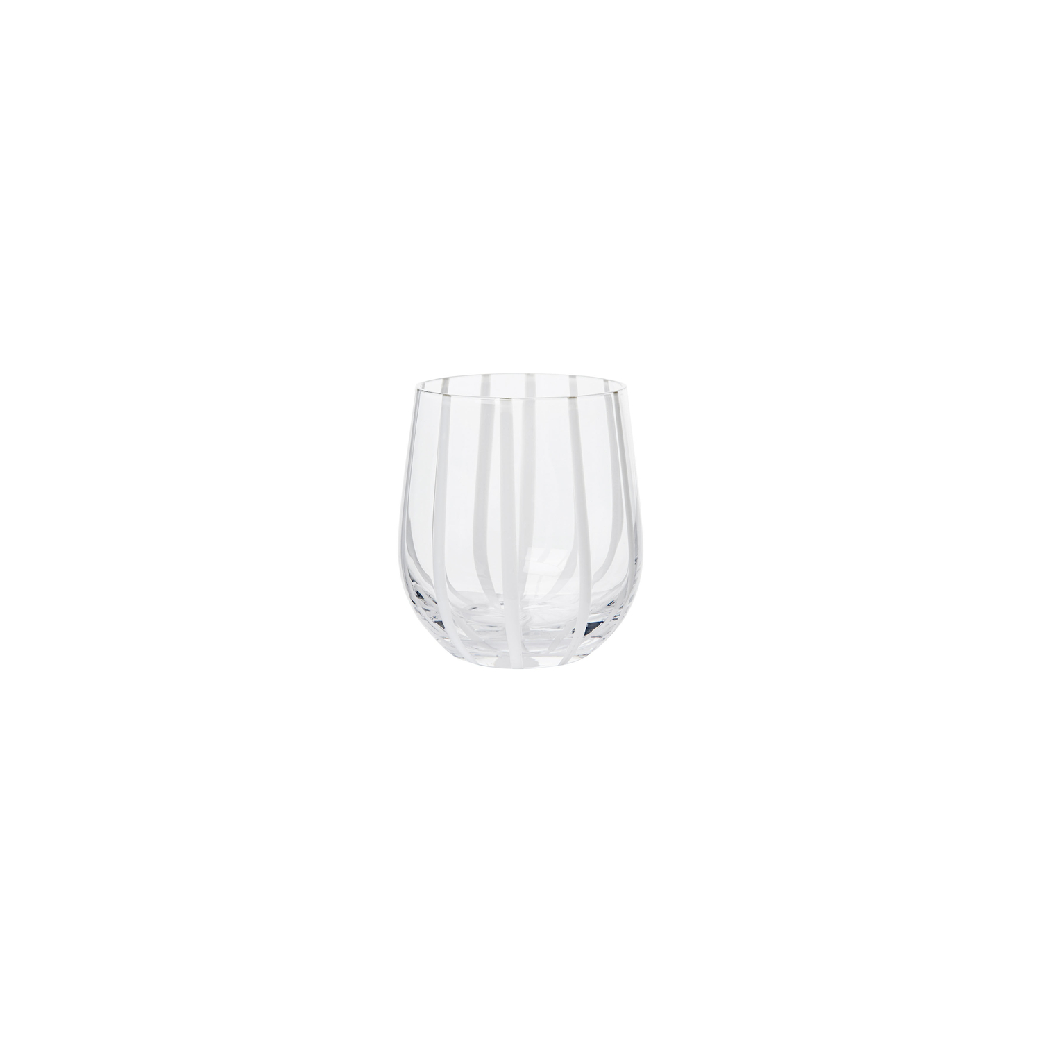 Broste Copenhagen White - Glass Stripe - Mouth Blown Glass