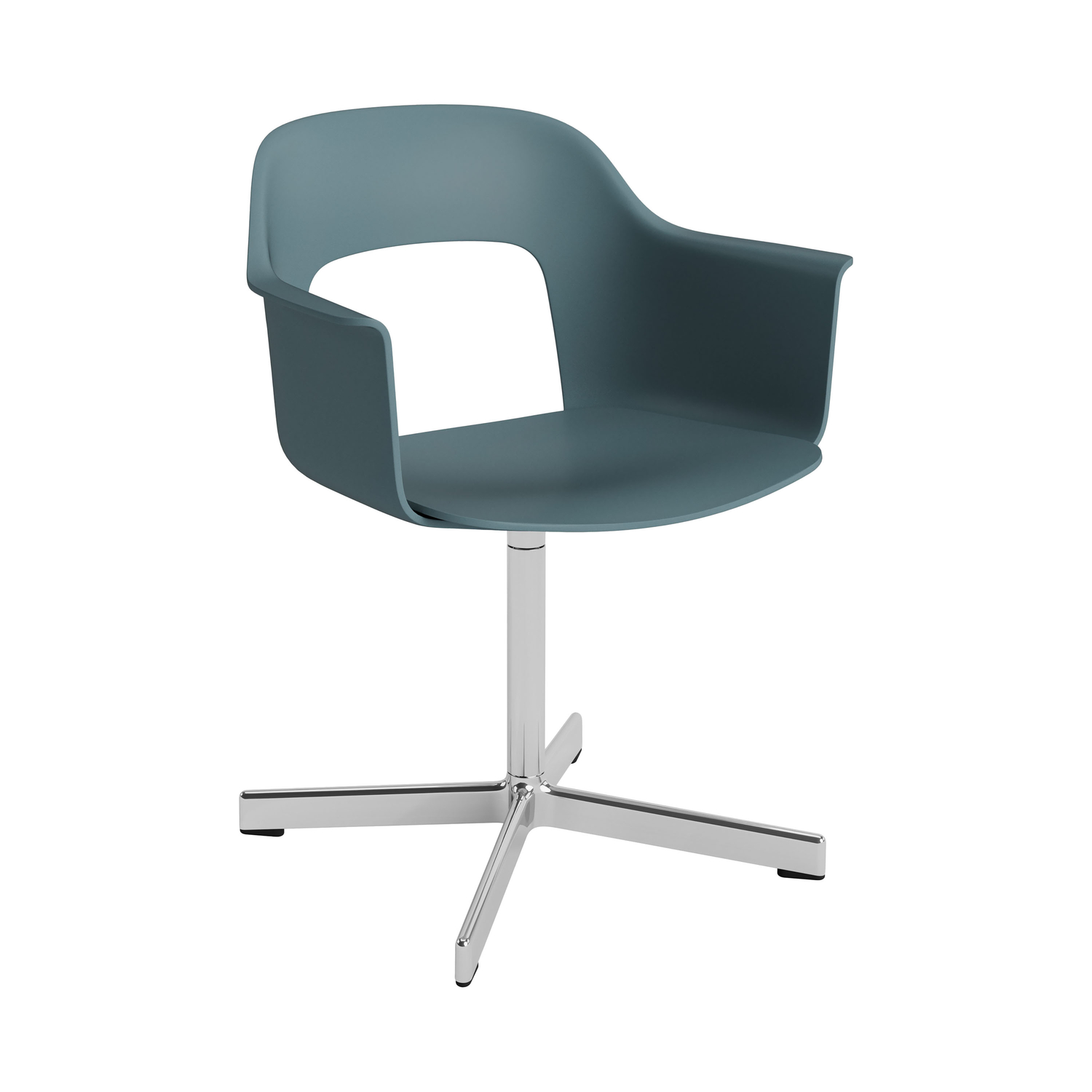 Hay Blue - Swivel Armchair Layout - Post-Consumer Recycled Polypropylene - Designer Julien Renault