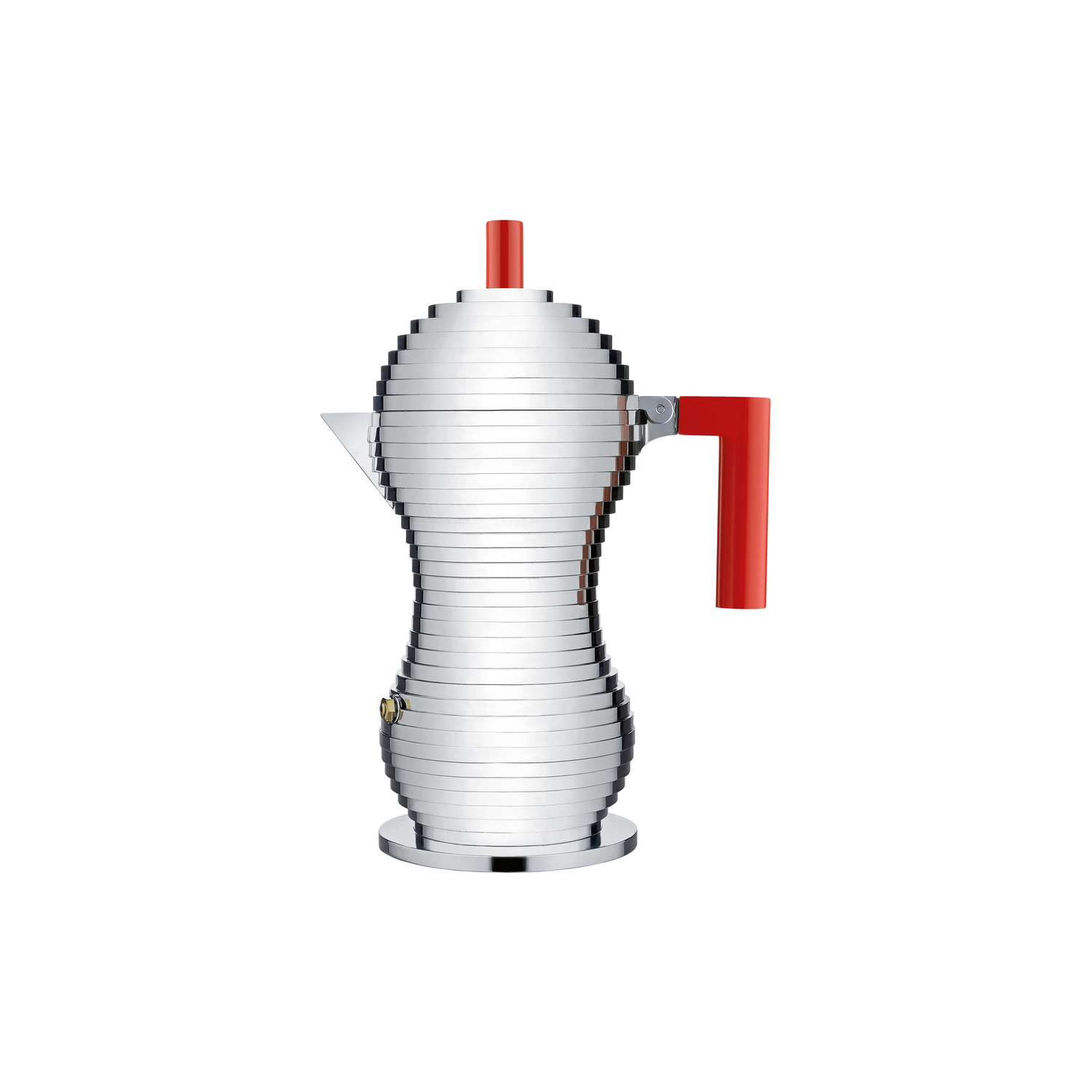 Alessi Red - Italian Espresso Maker Pulcina - Metal - Cast Aluminium - Designer Michele De Lucchi
