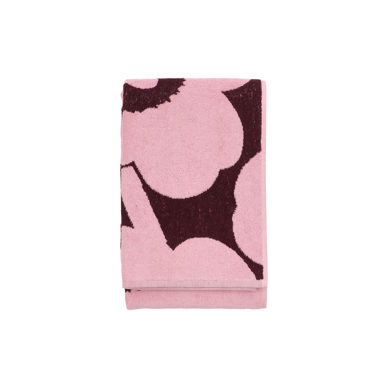 Marimekko - Serviette de bain Unikko - Rose - Coton éponge biologique - Designer Maija Isola