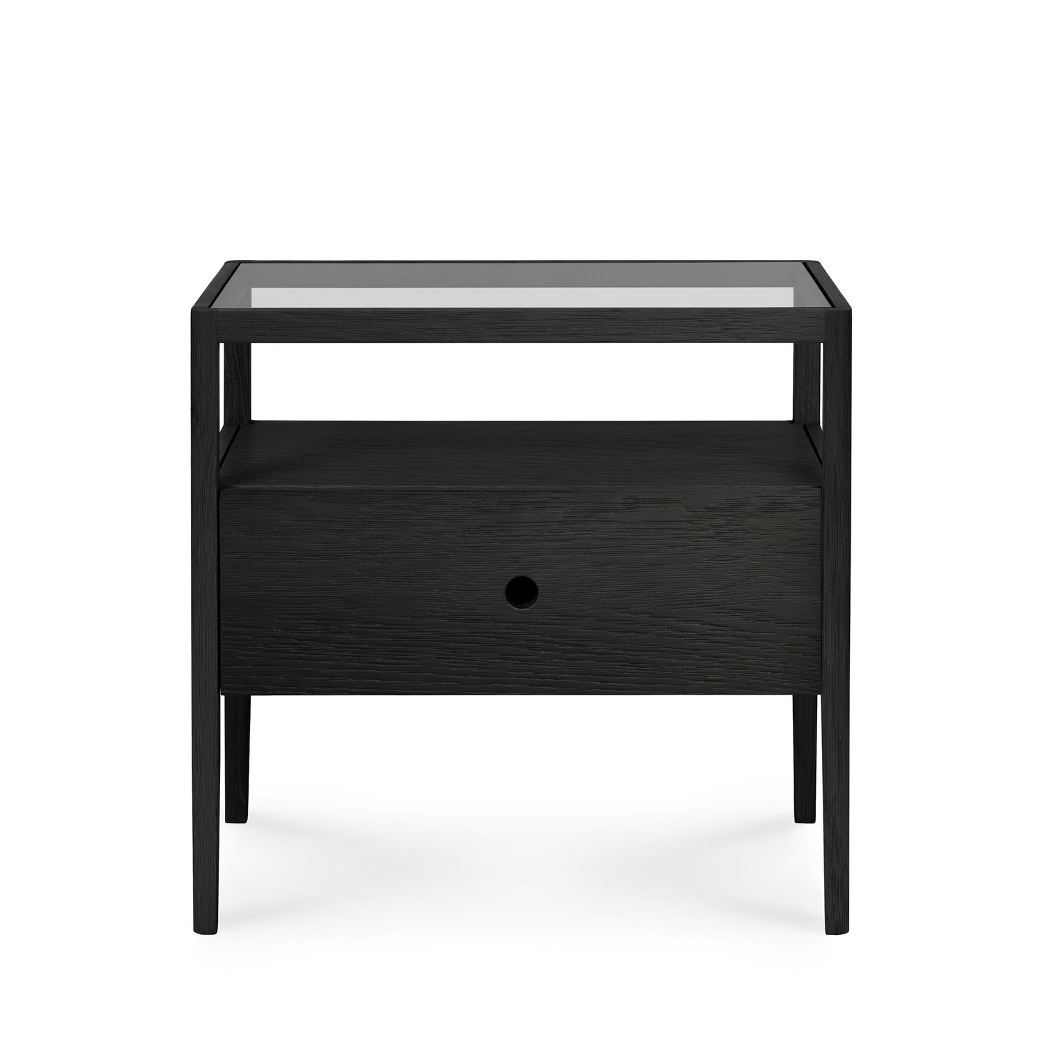 Ethnicraft Black - Bedside Table Spindle - Tinted Oak Wood - Designer Nathan Yong