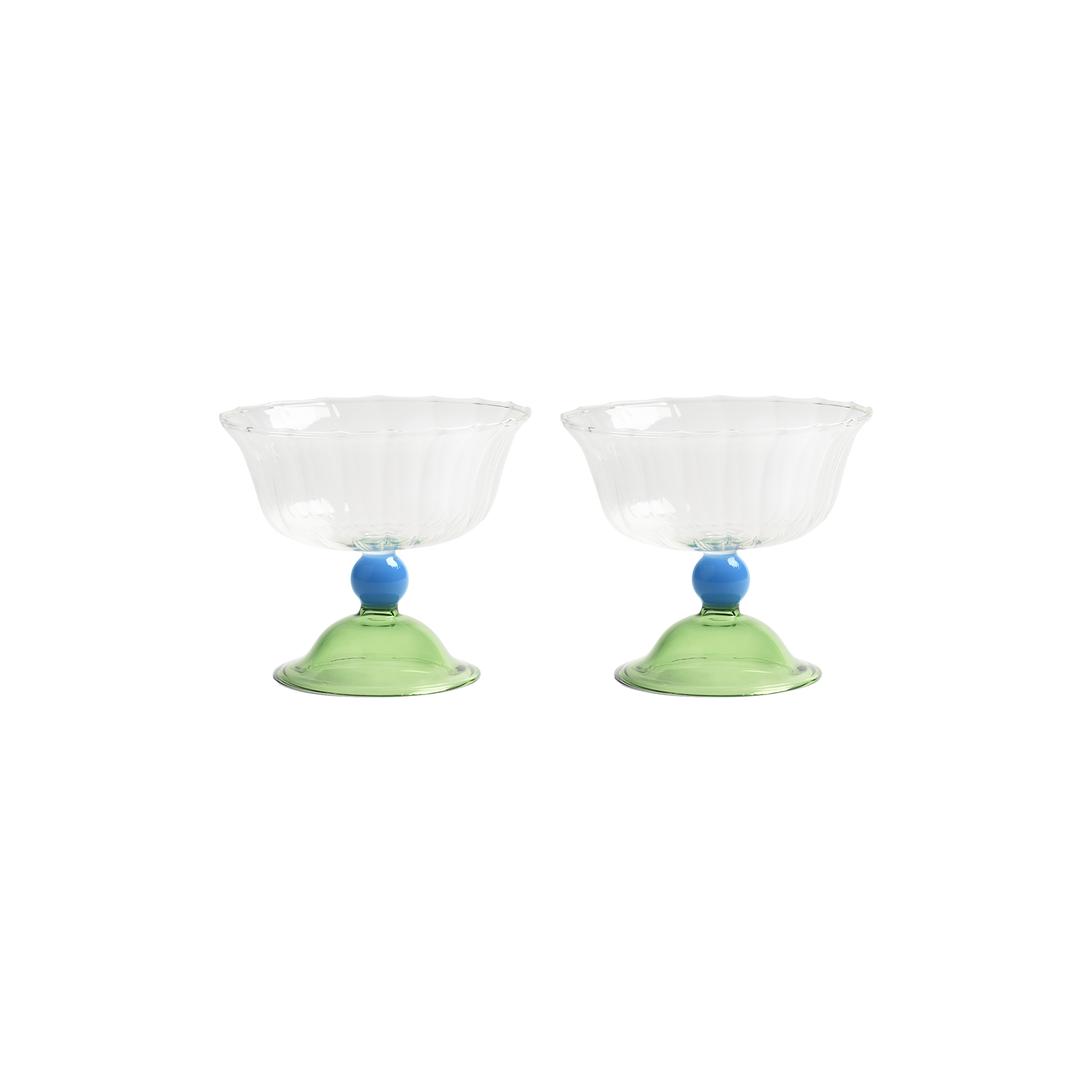 Klevering Green & - Set Of 2 Tulip - Borosilicated Glass