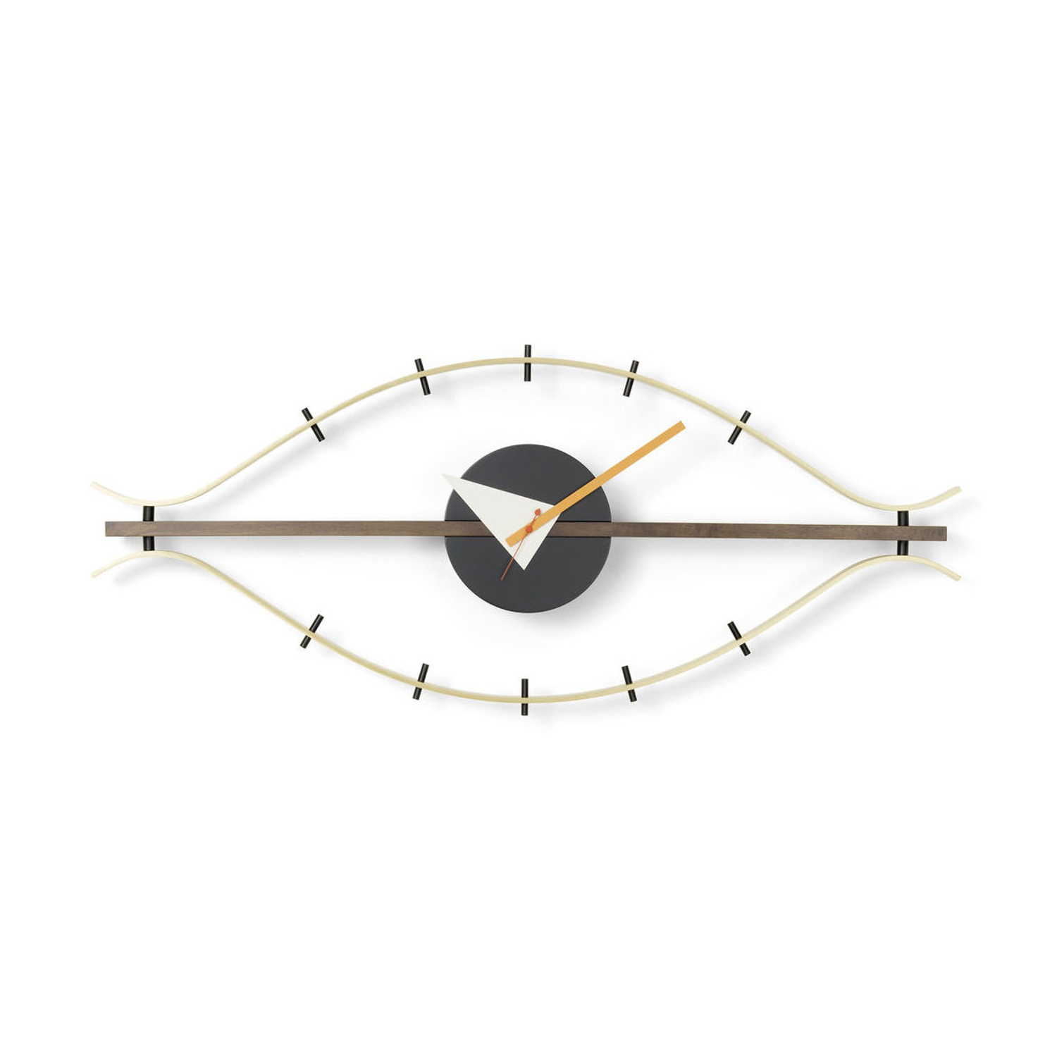 Vitra Gold - Clock Nelson Clock - Metal - Solid Walnut - Designer George Nelson