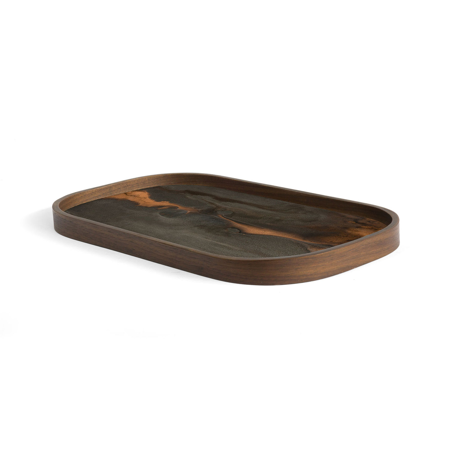 Ethnicraft - Plateau Organic - Marron - Verre'sérigraphié - Designer Dawn Sweitzer
