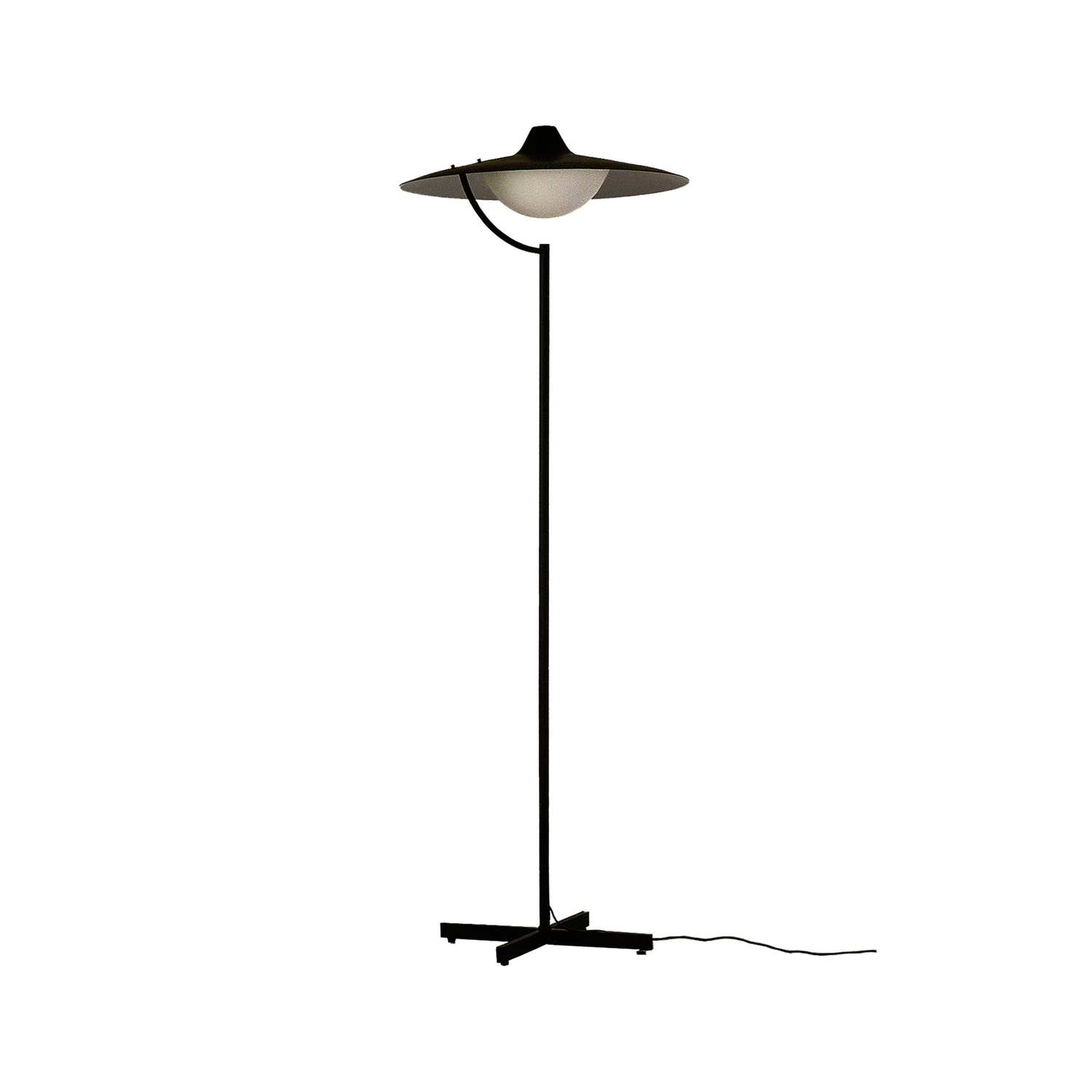 Dcw Éditions Black - Floor Lamp Biny - Steel - Designer Jacques Biny
