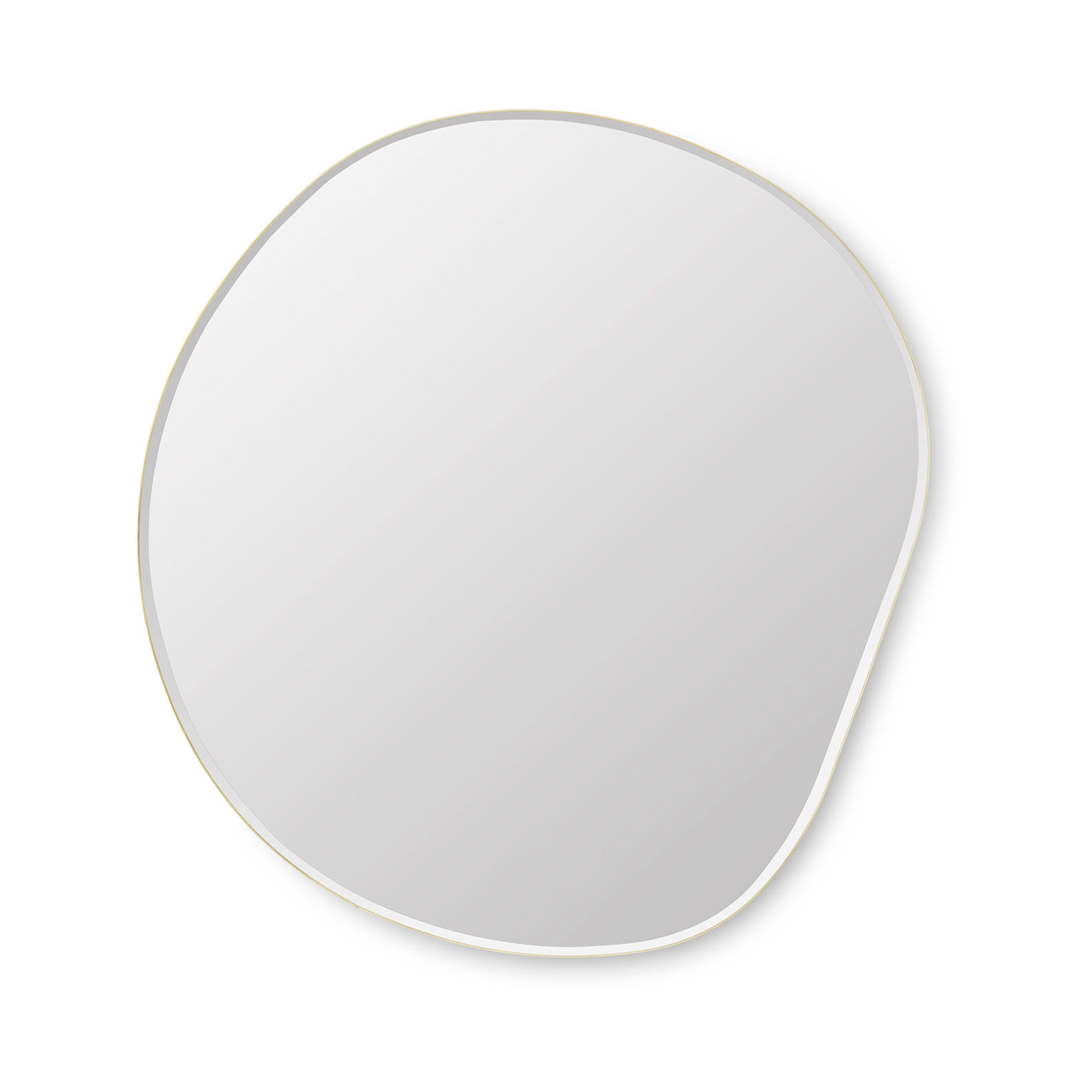 Ferm Living White/Golden - Wall Mirror Pond - Metal - Zinc Plated Brass - Designer Trine Andersen
