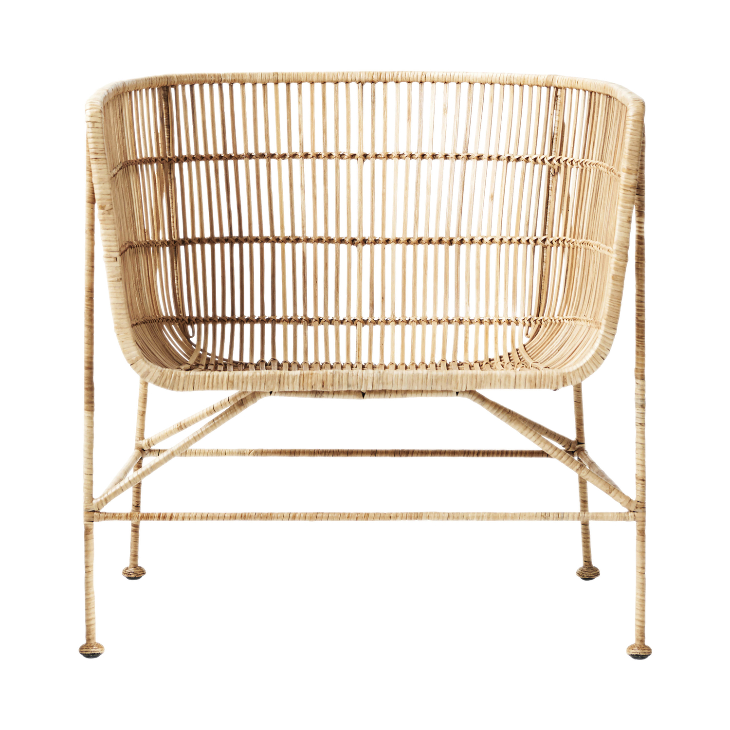 House Doctor Black - Armchair Cuun - Natural Wood - Rattan