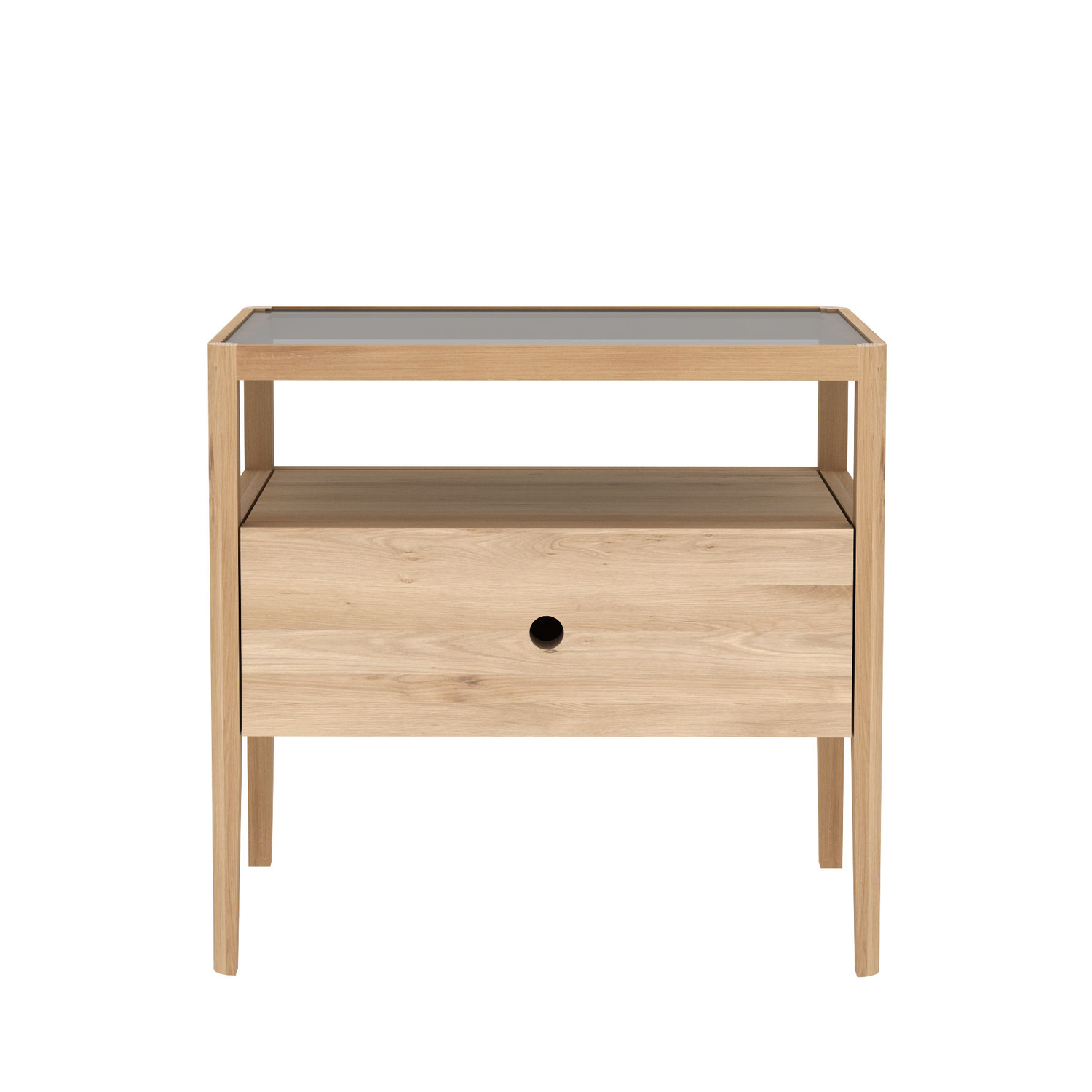 Ethnicraft - Bedside Table Spindle - Natural Wood - Solid Oak - Designer Nathan Yong