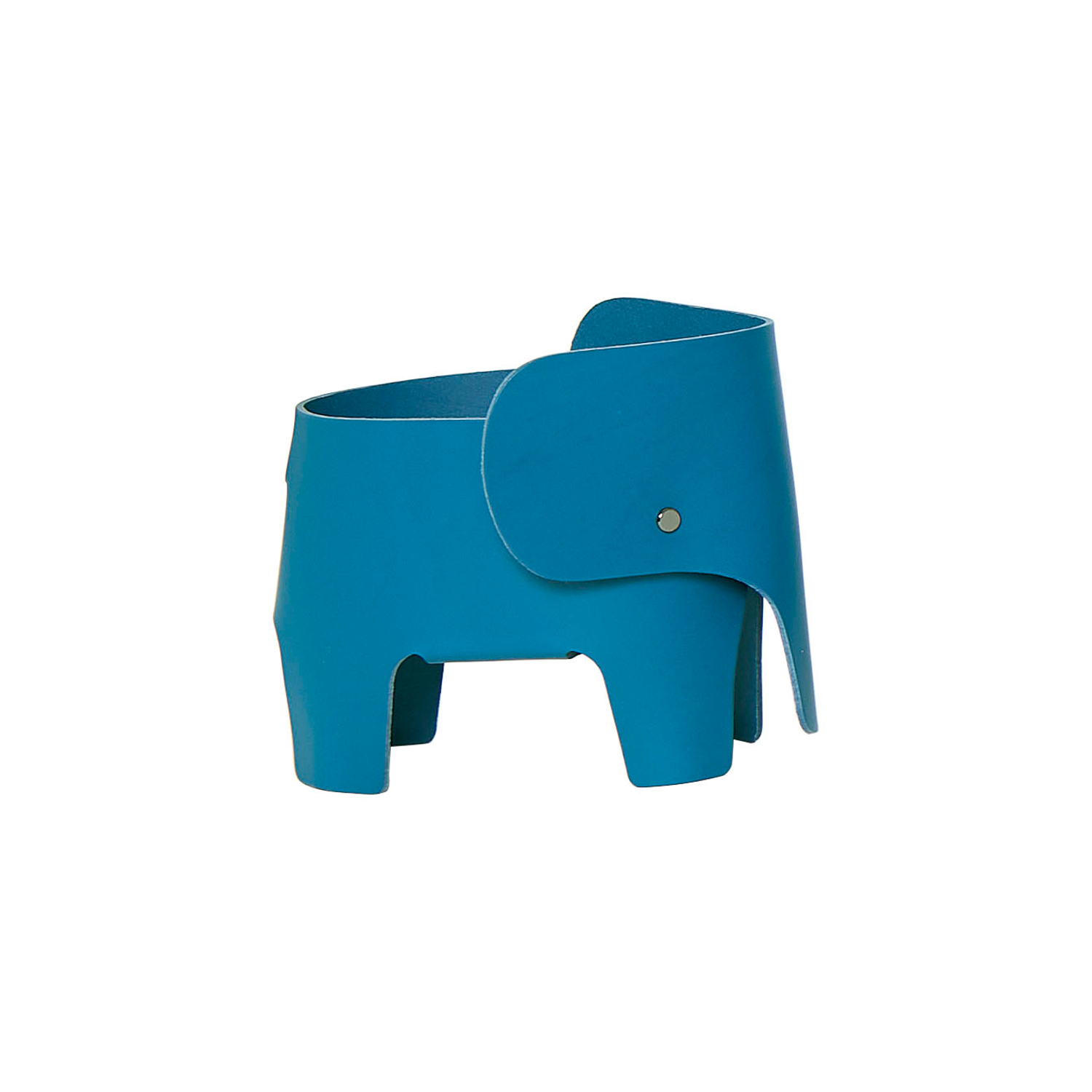Eo - Wireless Rechargeable Lamp Eléphant - Blue - Leather - Designer Marc Venot