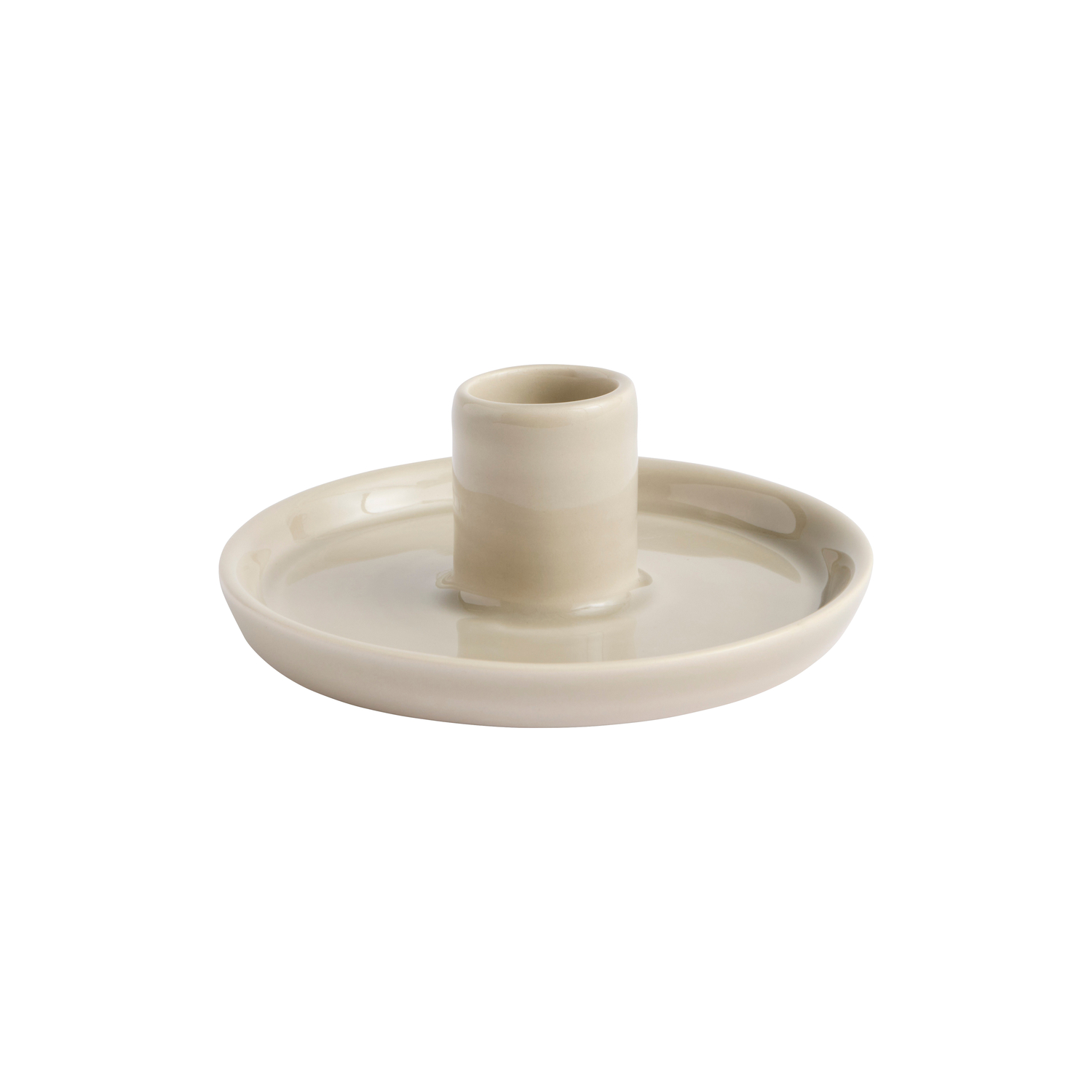 Hay Grey - Candle Stick Disc - Earthenware