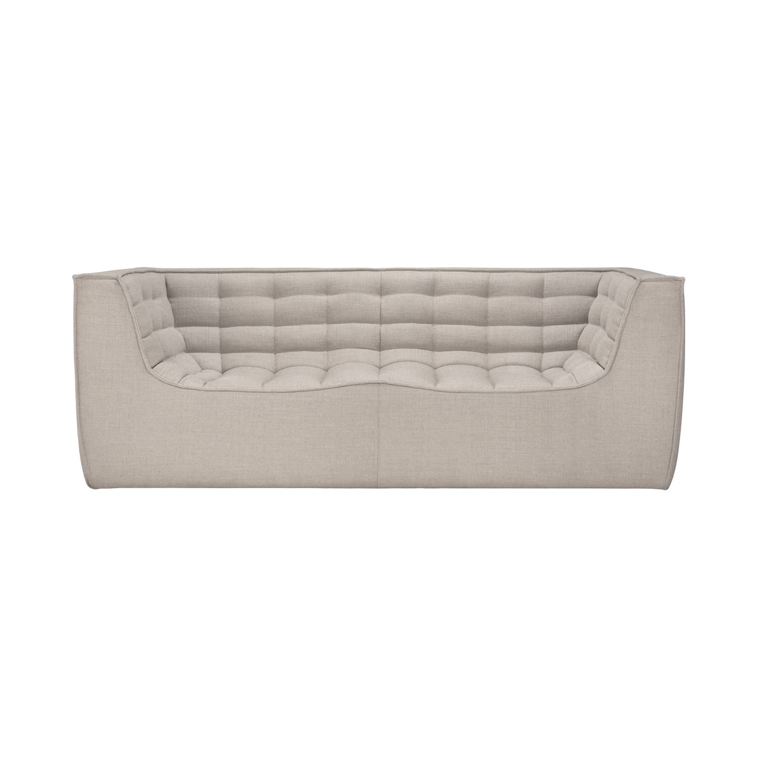 Ethnicraft - Canapé 2 places N701 - Beige - Mousse PU haute densité - Designer Jacques Deneef