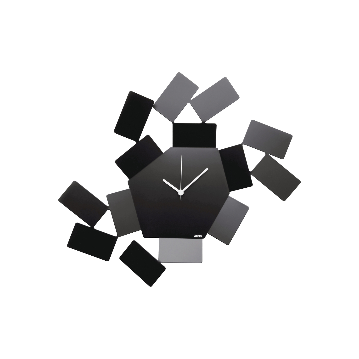 Alessi - Horloge murale La Stanza dello Scirocco - Noir - Acier - Designer Mario Trimarchi