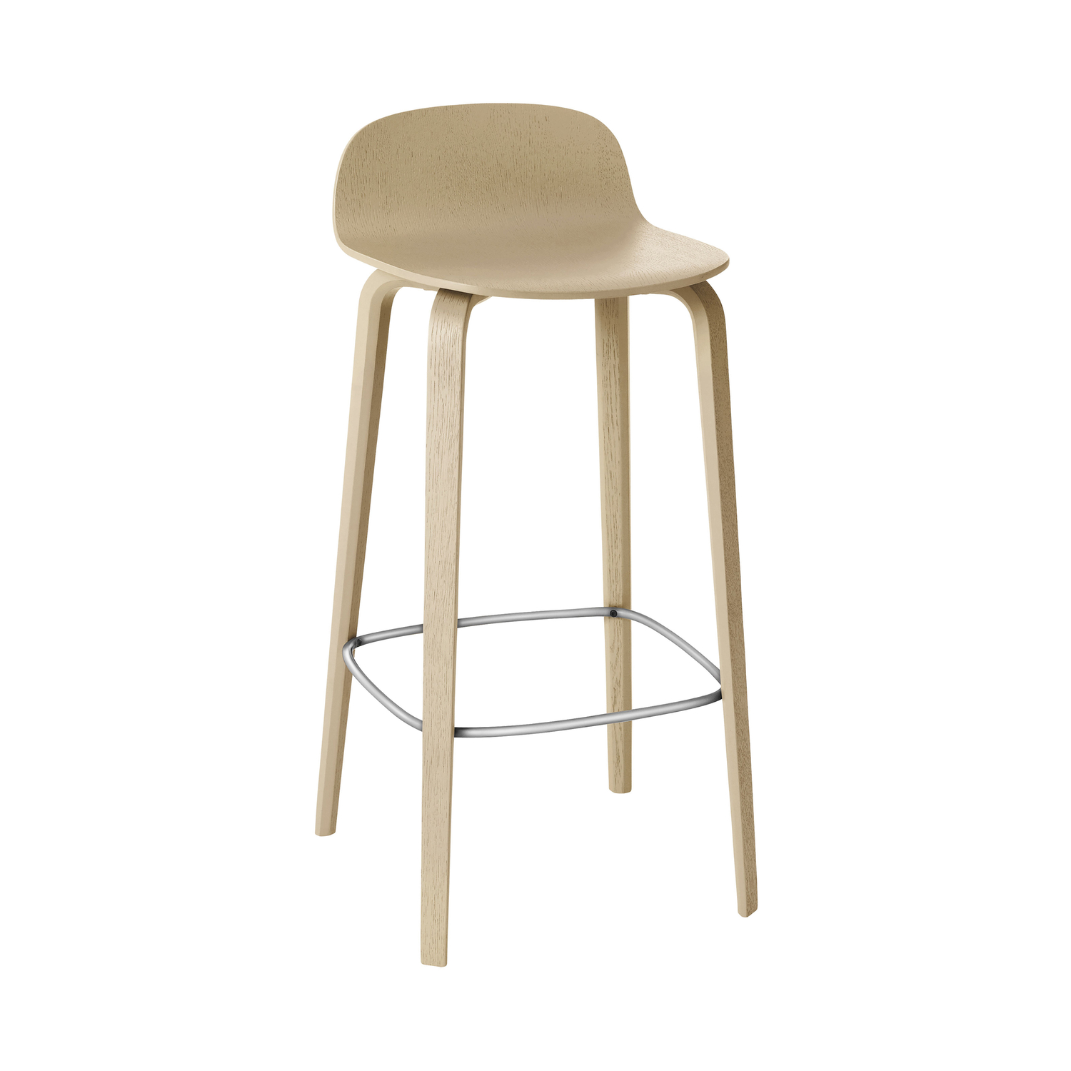 Muuto - Bar Stool Visu - Natural Wood - Oak Veneer - Designer Mika Tolvanen